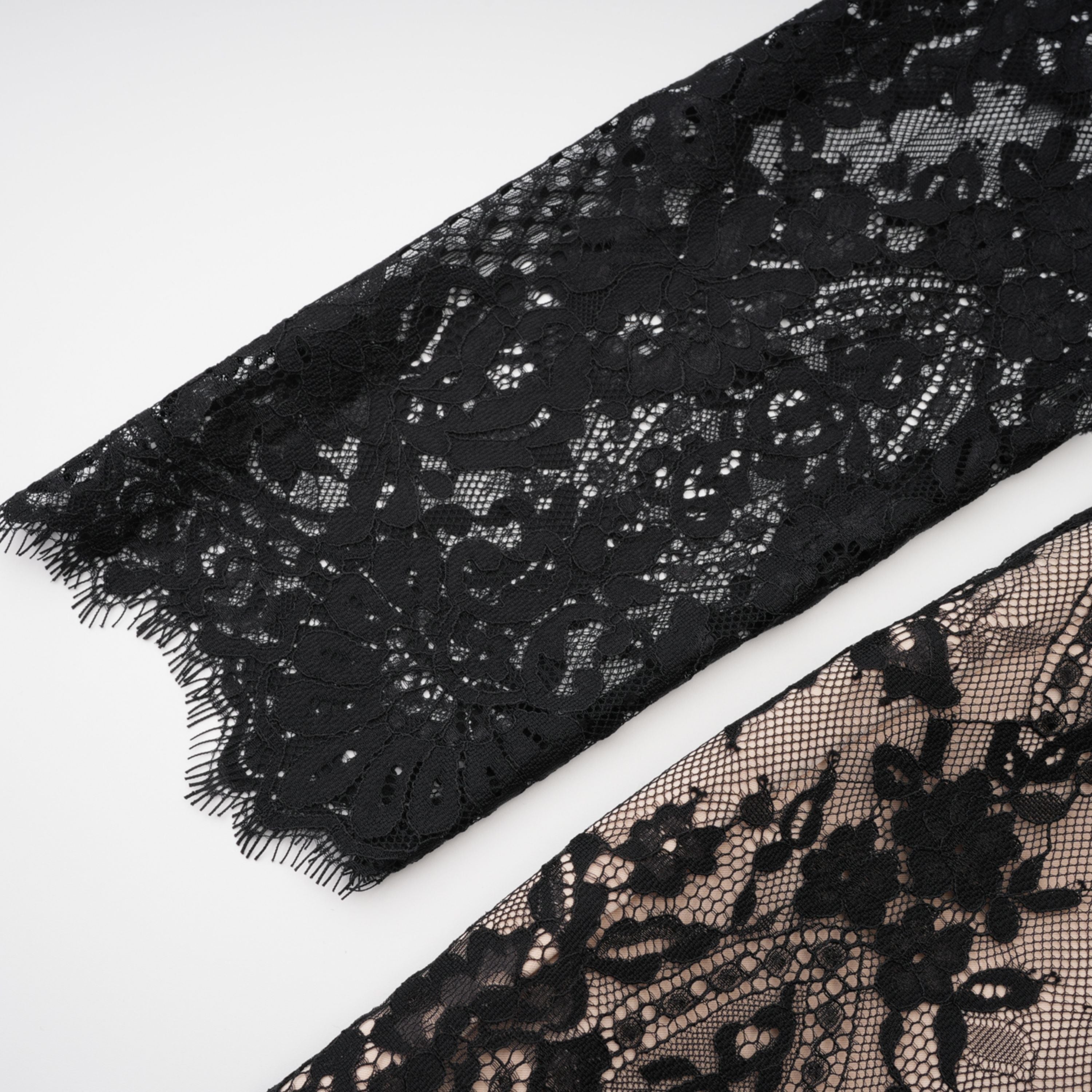 Aleksandra Black Floral Lace Mini Dress (Final Sale-US Only)
