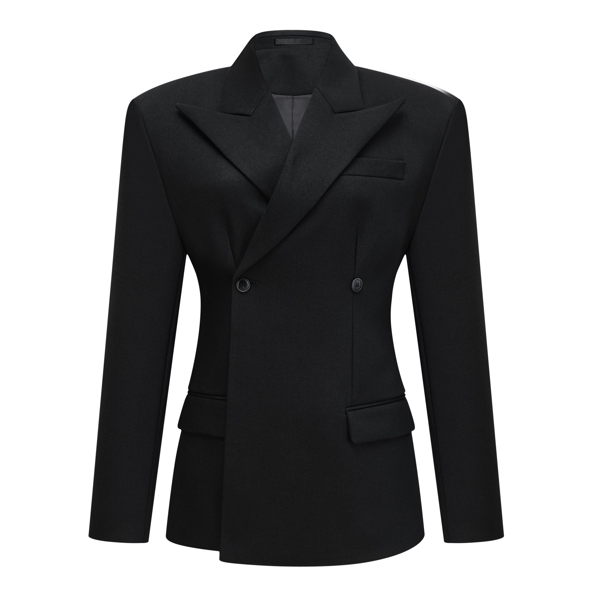 Dianthe Black Double-Breasted Oversize Blazer (Final Sale-US Only)