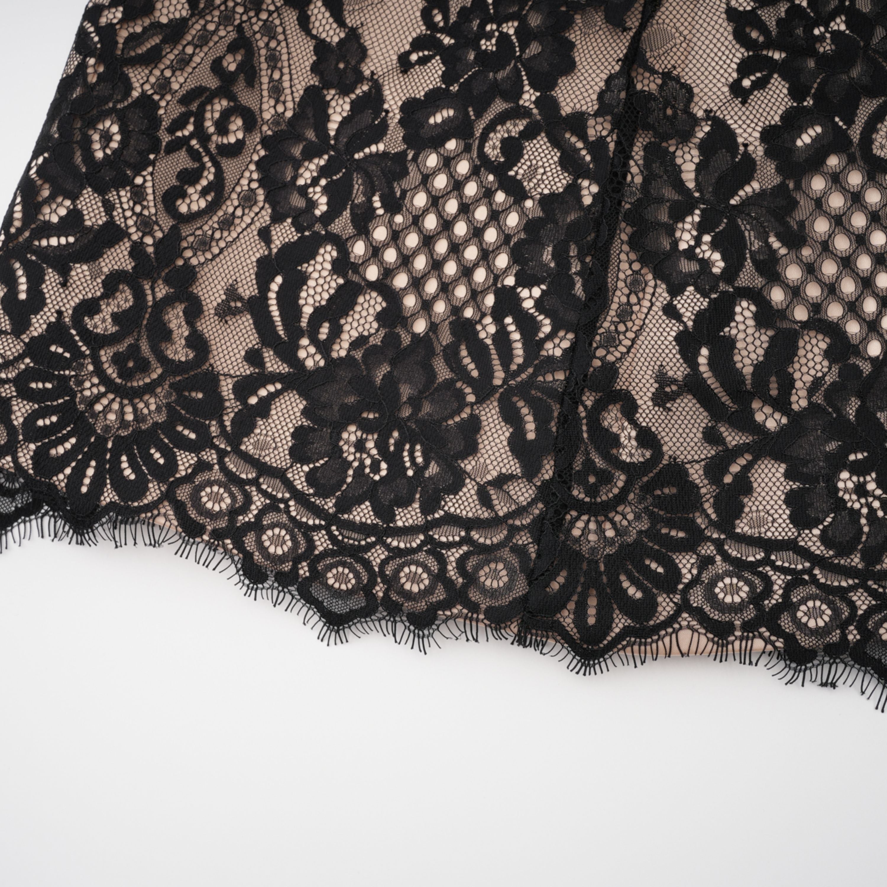 Aleksandra Black Floral Lace Mini Dress (Final Sale-US Only)