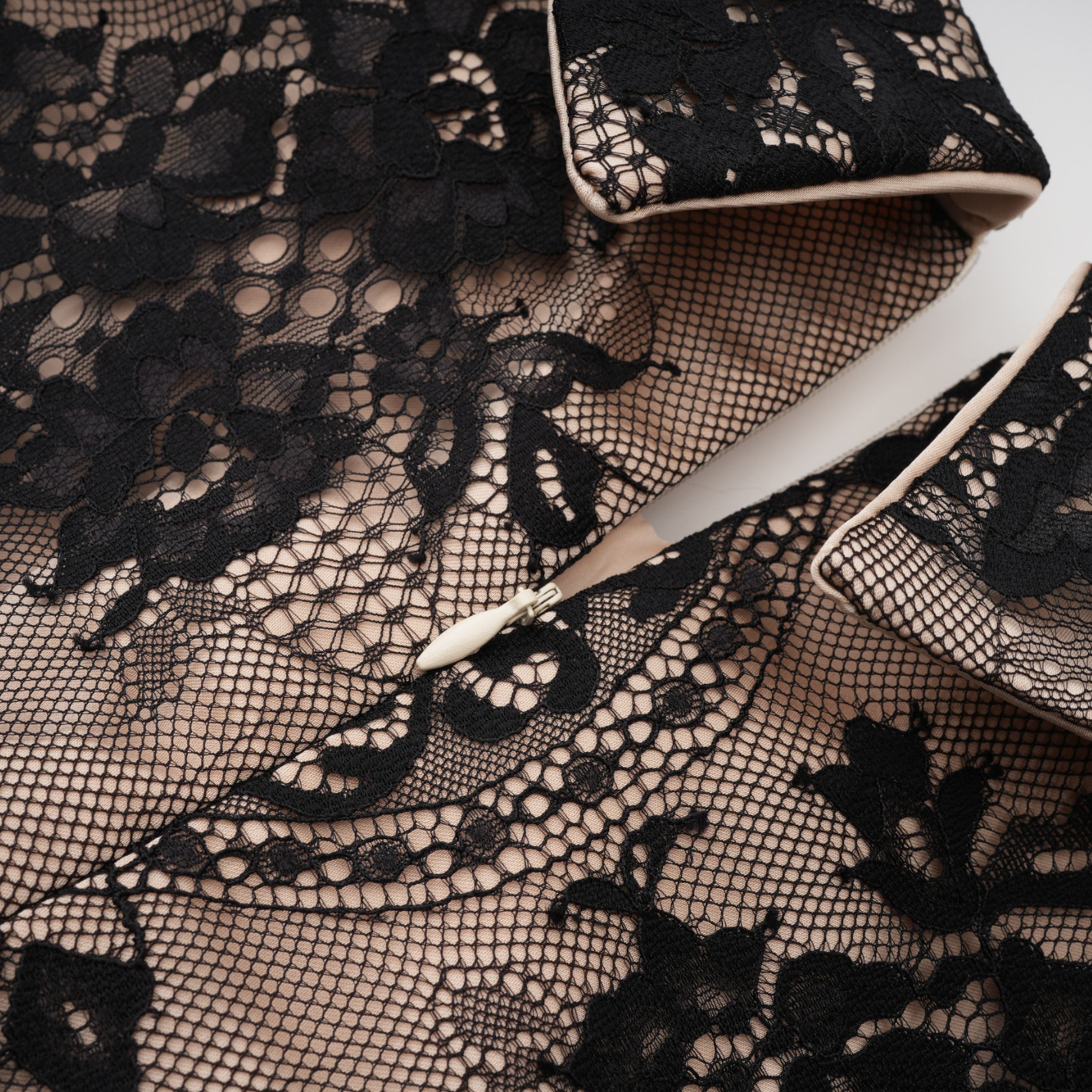 Aleksandra Black Floral Lace Mini Dress (Final Sale-US Only)