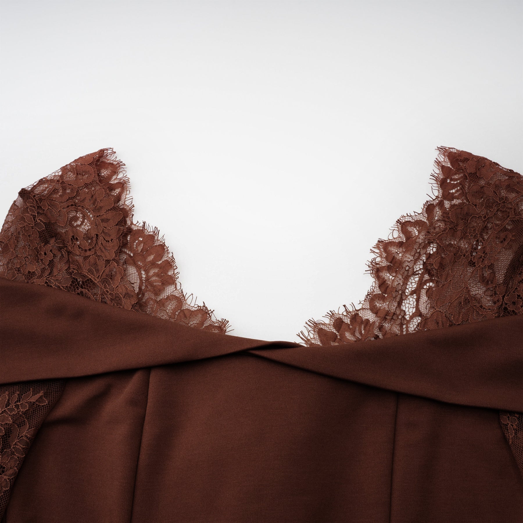 Georgiana Brown Lace Panel Flared Maxi Gown (Final Sale-US Only)