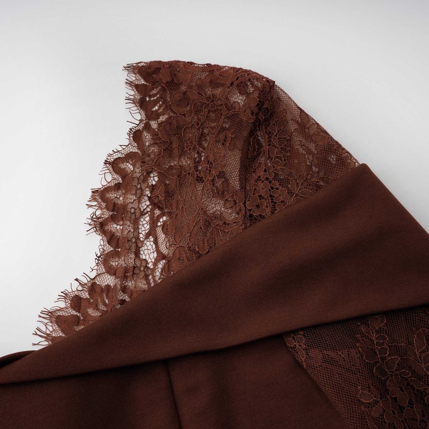 Georgiana Brown Lace Panel Flared Maxi Gown (Final Sale-US Only)