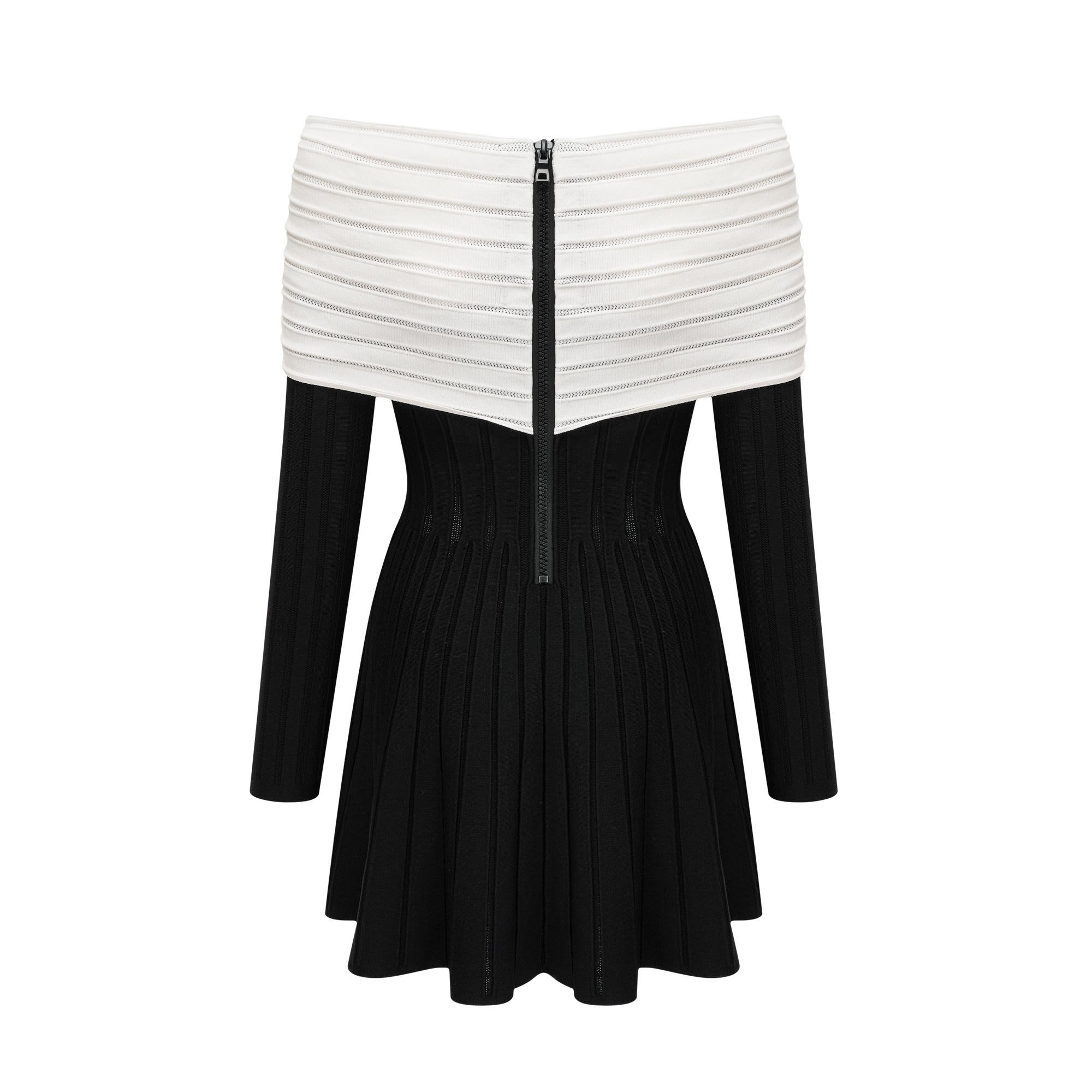 Justine black off-shoulder bow knit mini dress (Final Sale-US Only)