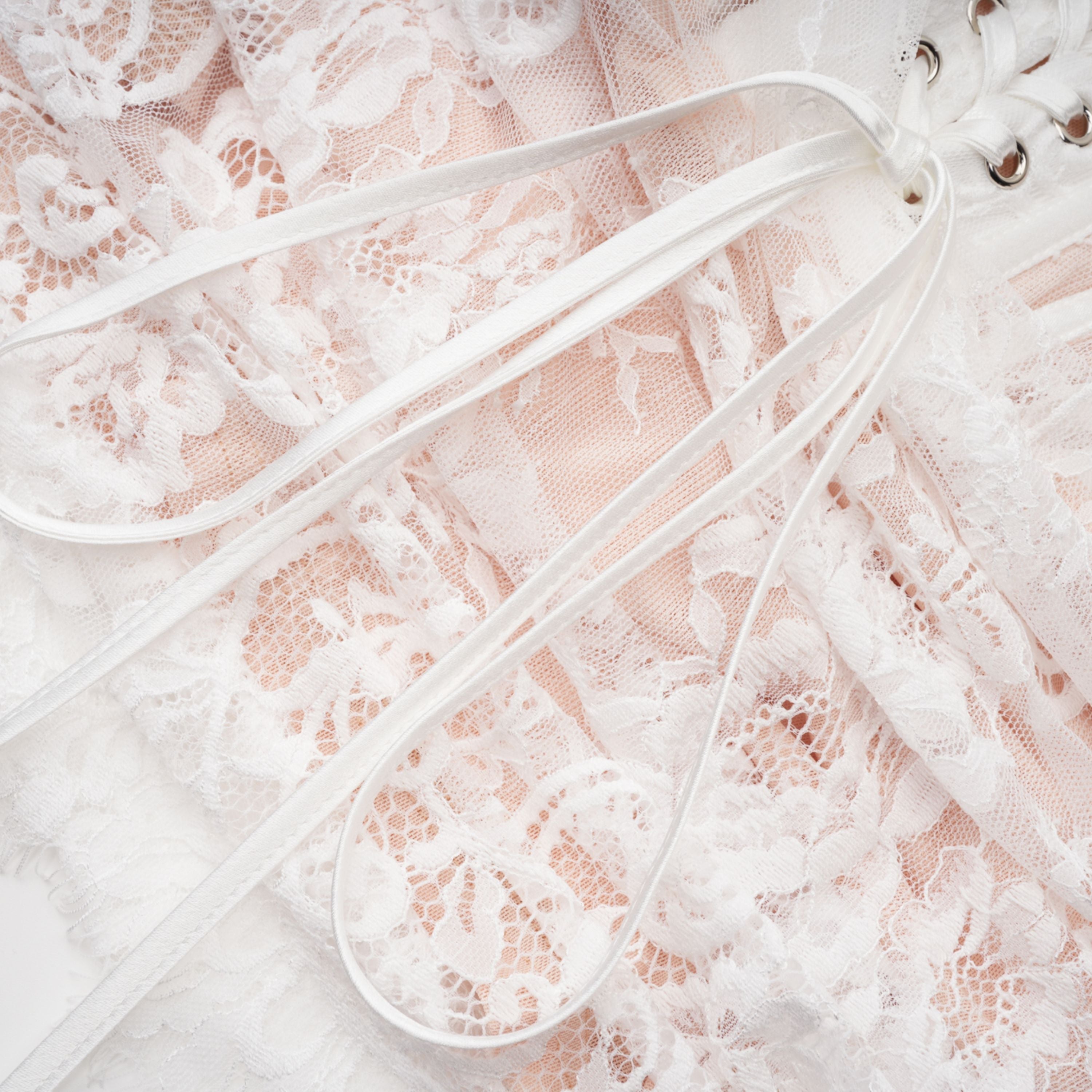 Margherita White Floral Lace Dress & Skirt Set (Final Sale-US Only)