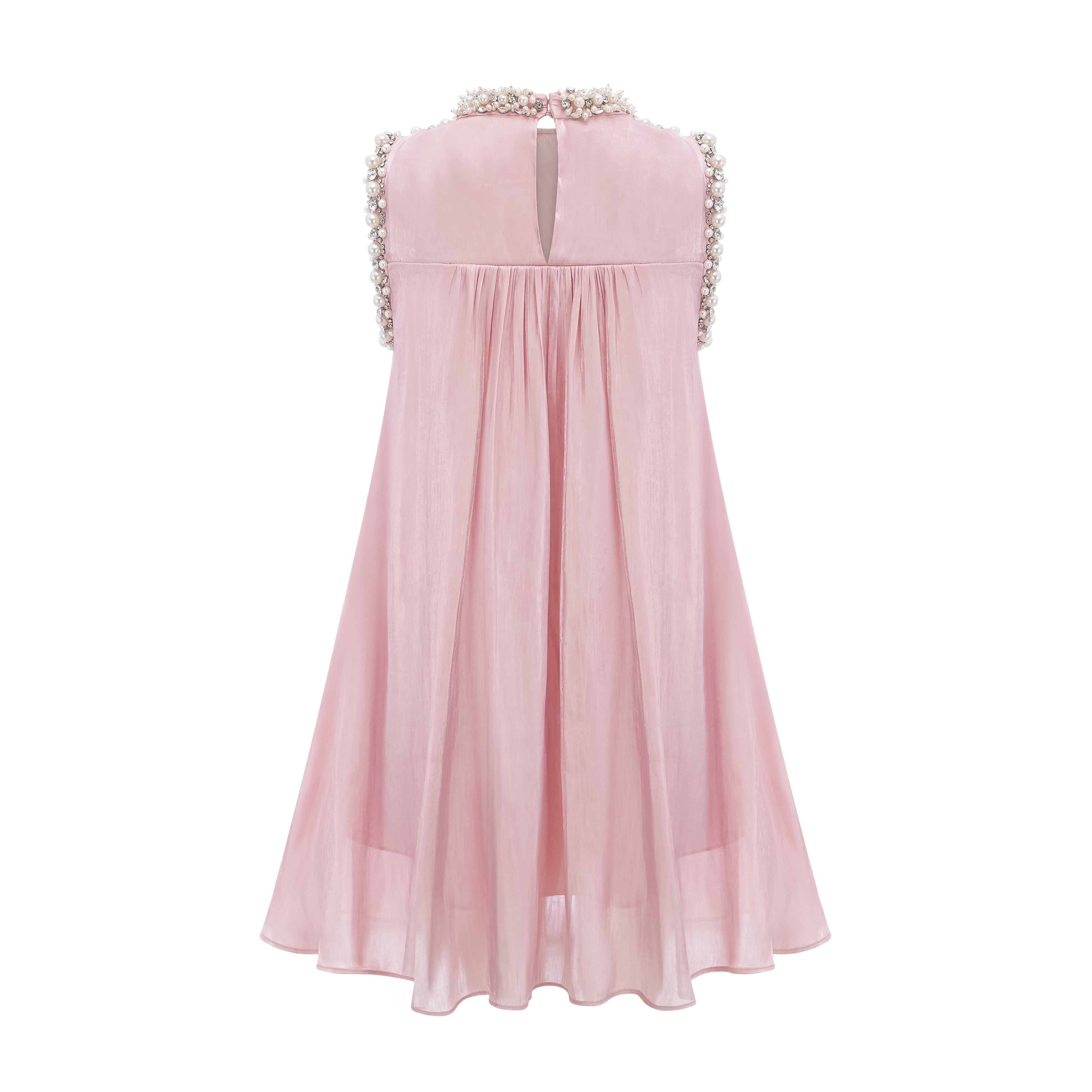 Helena pink embellished pleated mini dress