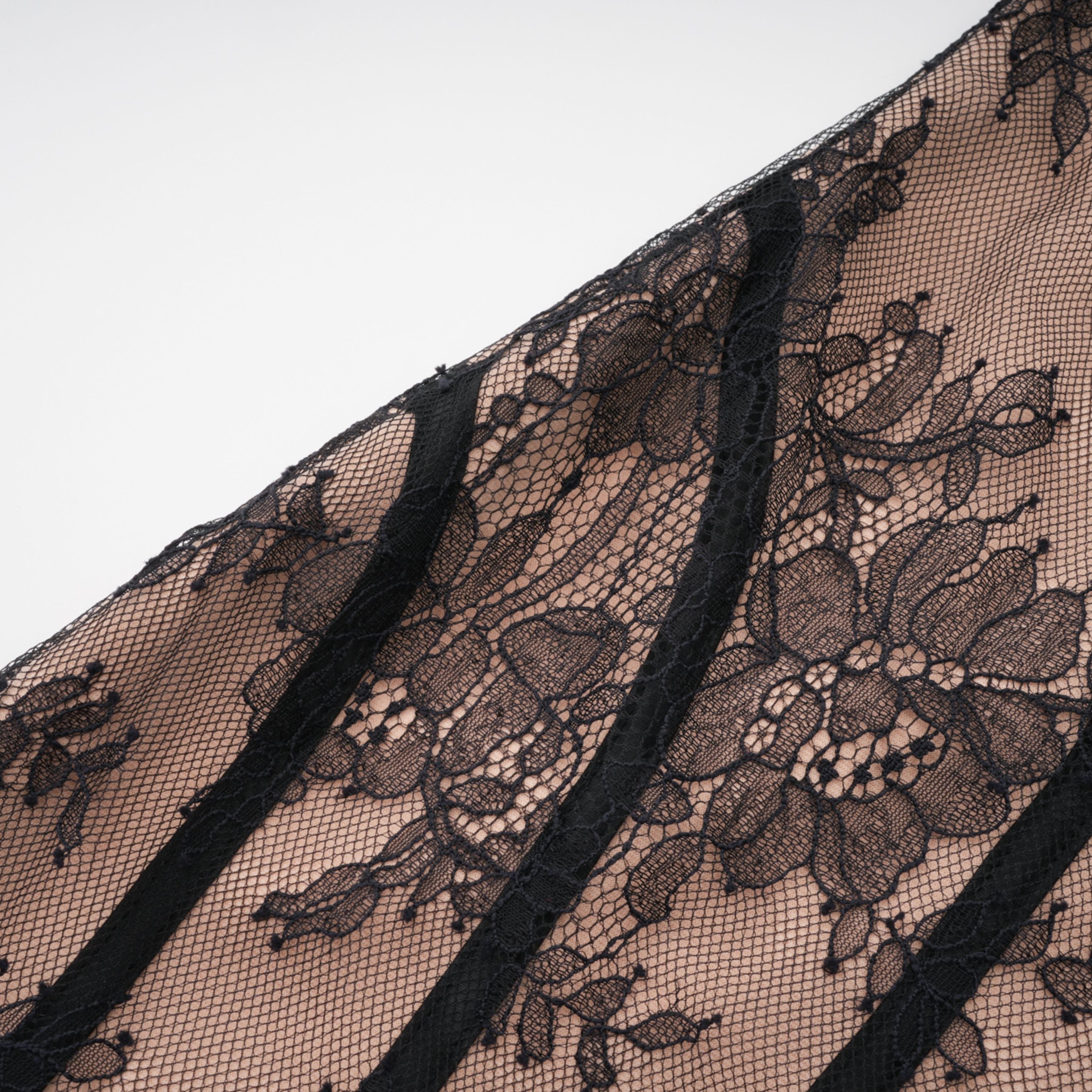 Urszula Black Floral Lace Corset Maxi Dress