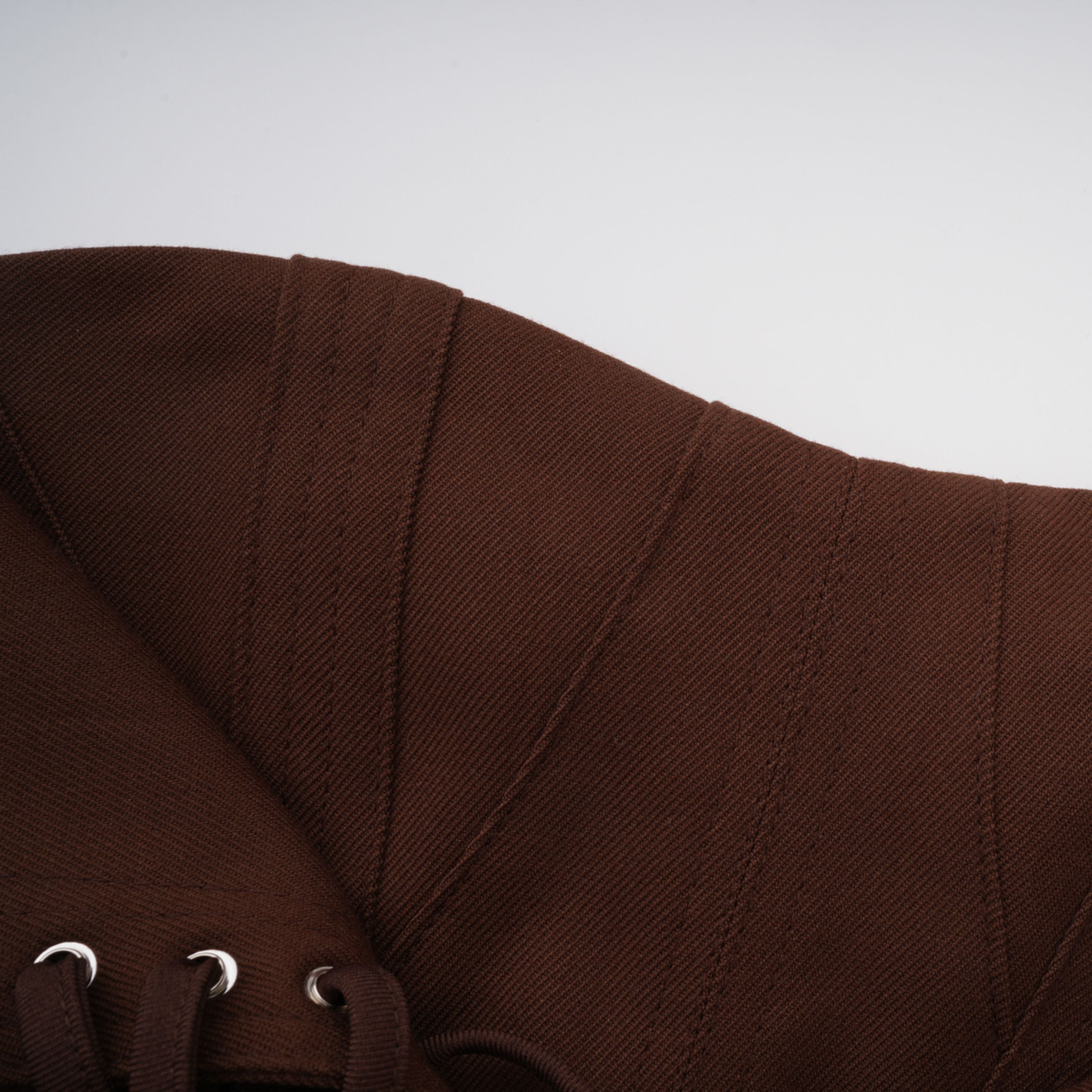 Indre Brown Lace Up Corset Crop Top