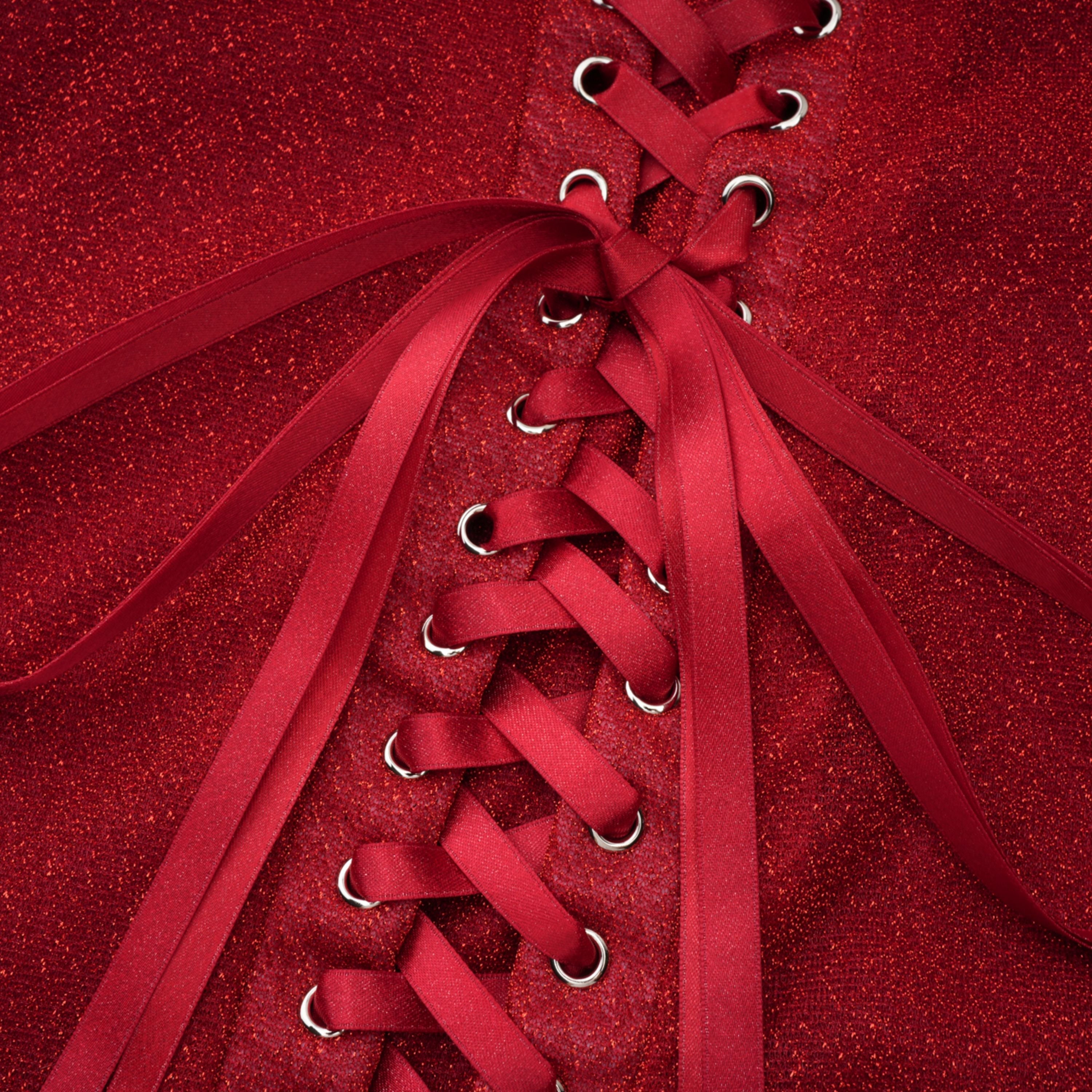 Orabelle Red Brilliance Drop Shiny Dress (Final Sale)