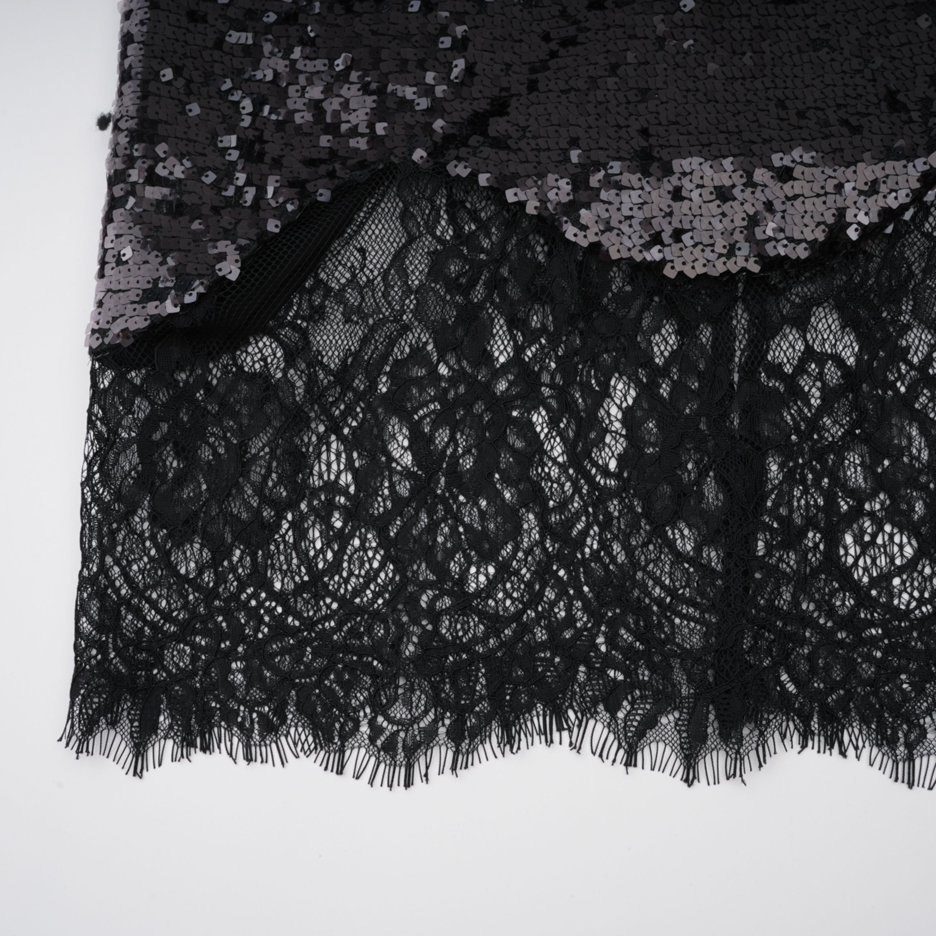 Ava Black Lace Panel Sequined Maxi Dress  (Final Sale)