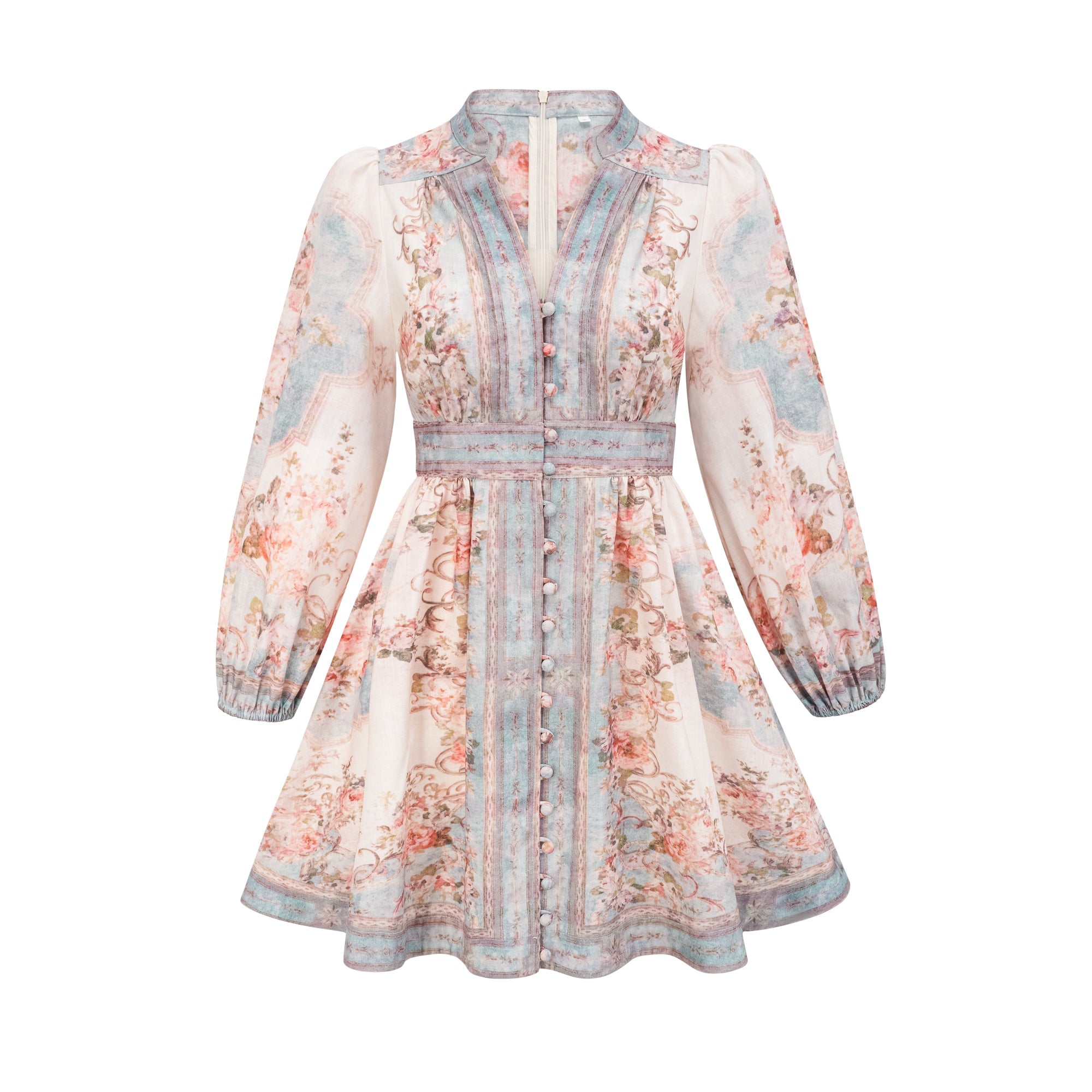 Clémence Romantic Floral Print Mini Dress