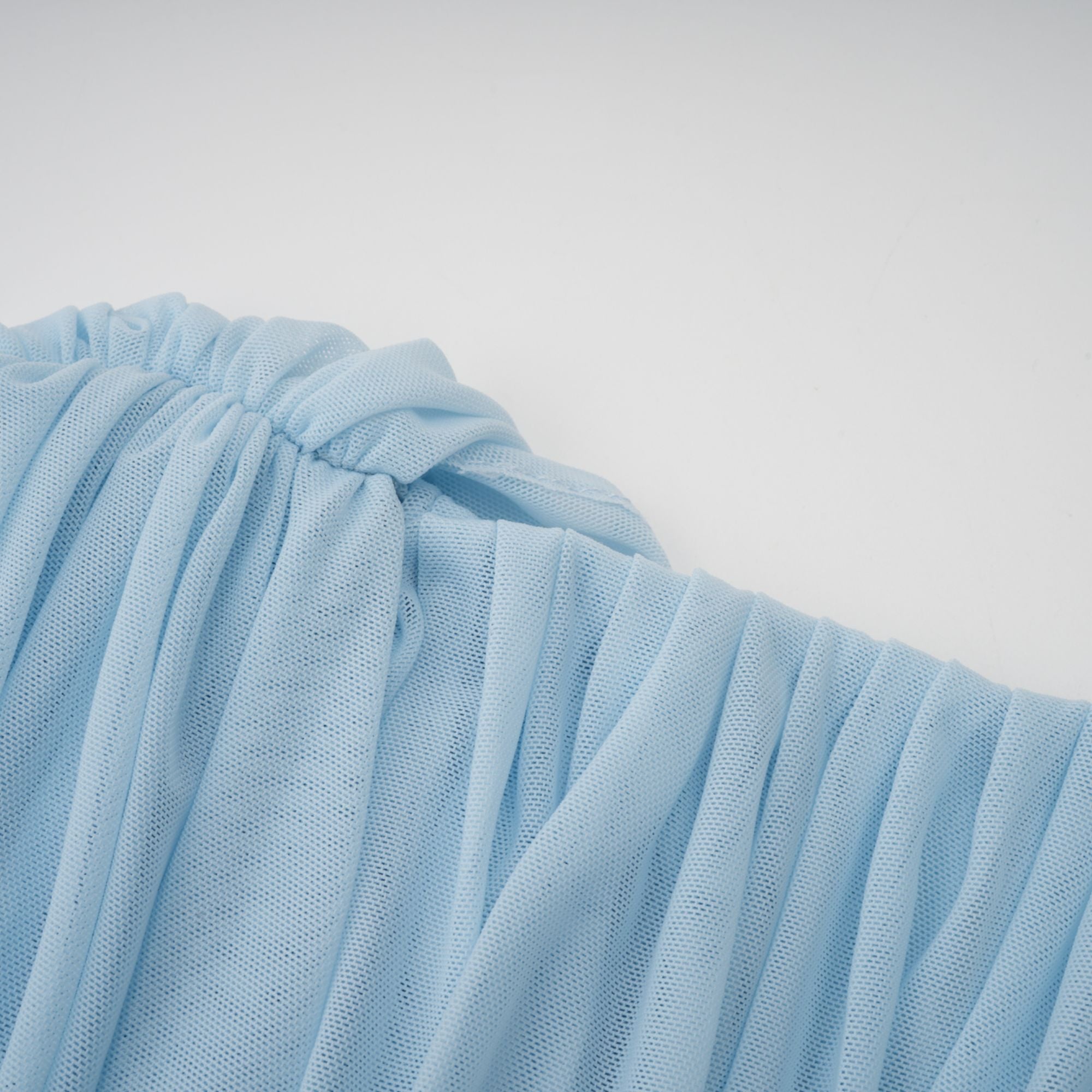 Catherine asymmetric pleated maxi dress in Baby-blue