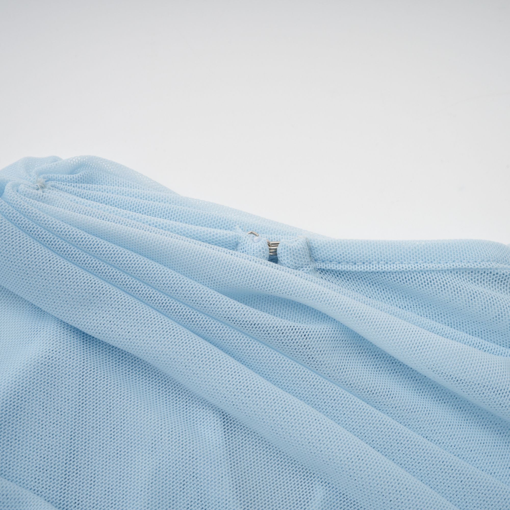 Catherine asymmetric pleated maxi dress in Baby-blue