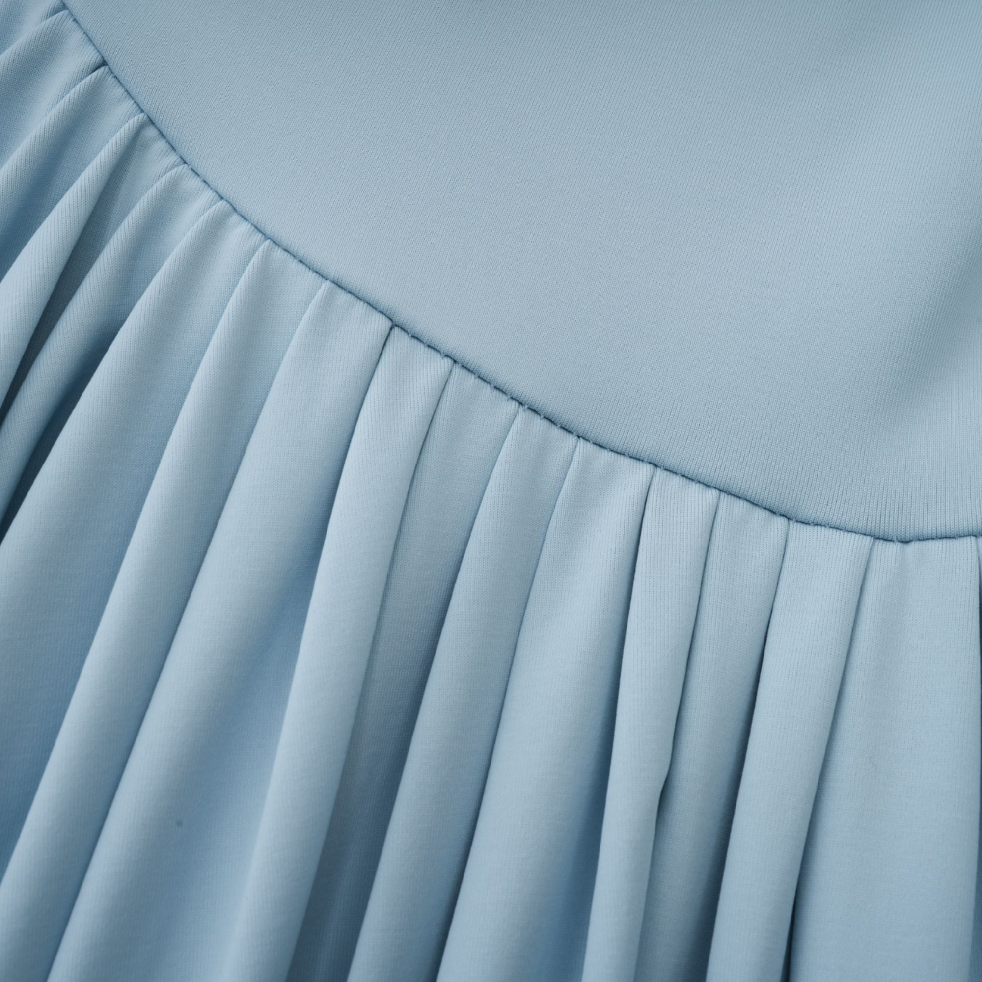 Catherine asymmetric pleated maxi dress in Baby-blue