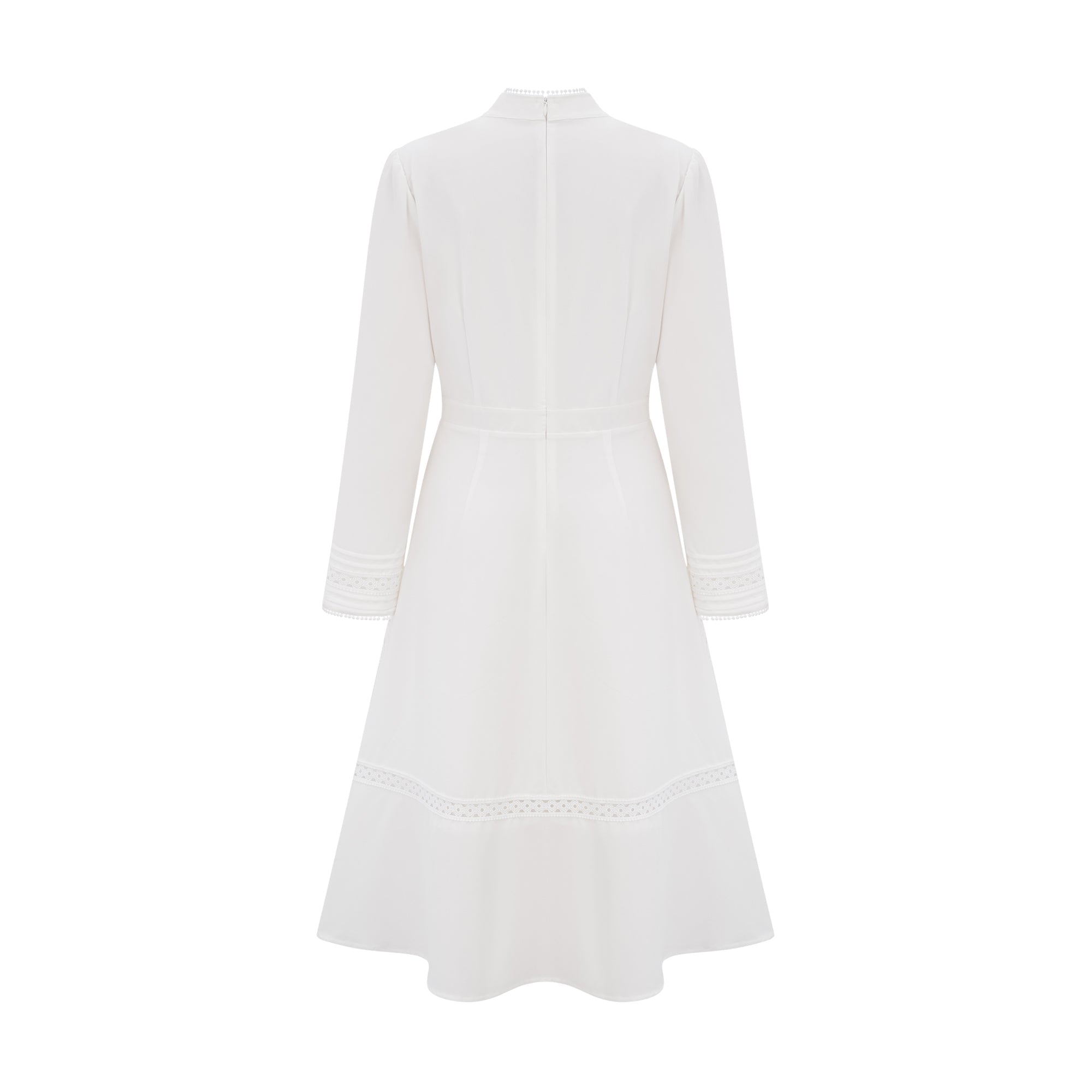 Madeleine white panelled embroidery midi dress
