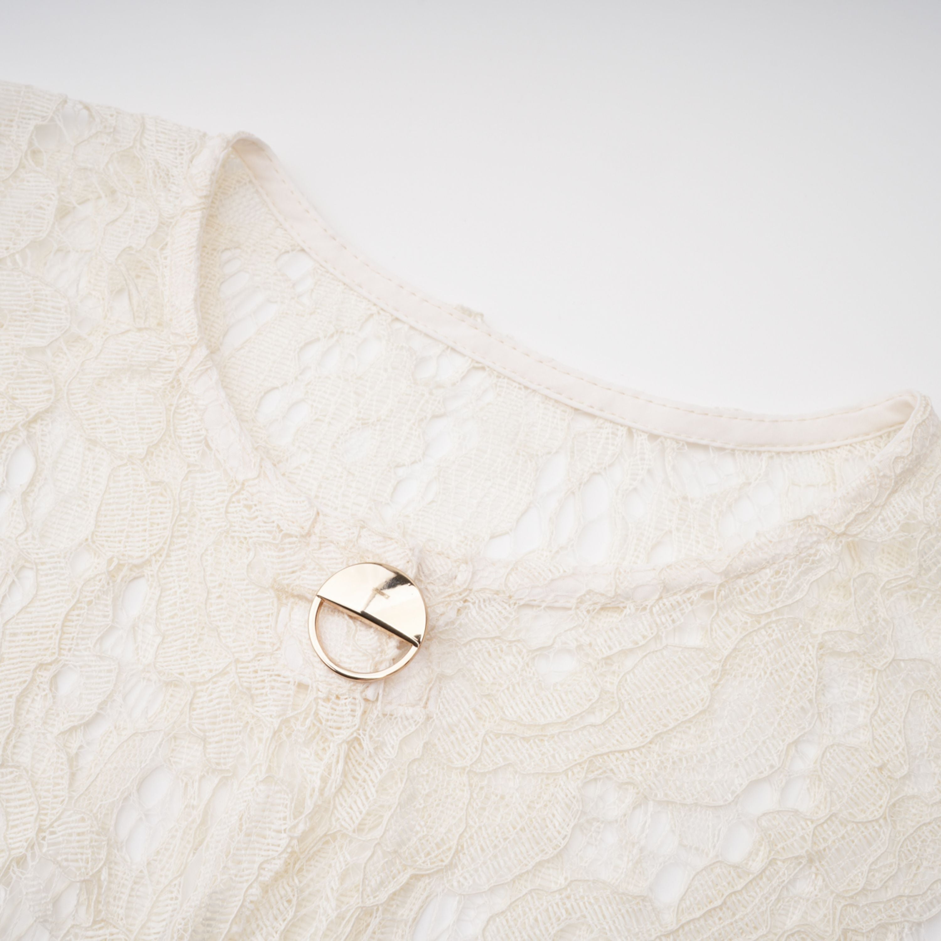 Alaia White Cape Design Floral Lace Midi Dress