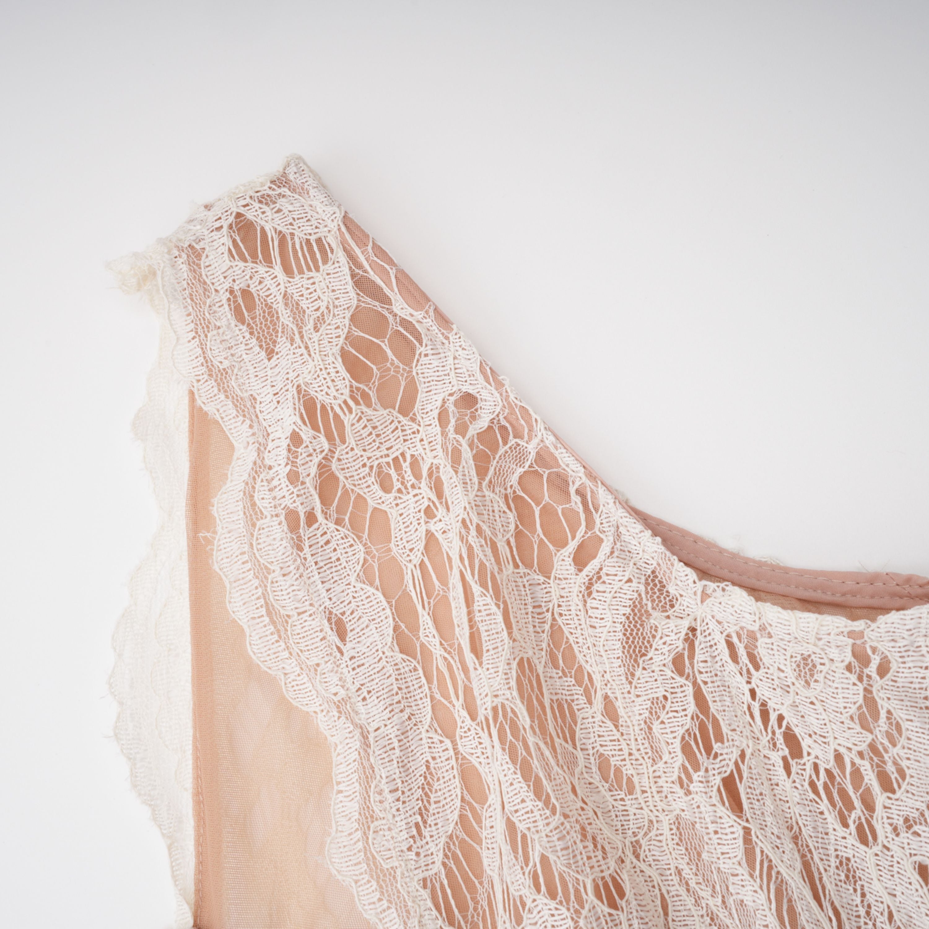 Alaia White Cape Design Floral Lace Midi Dress