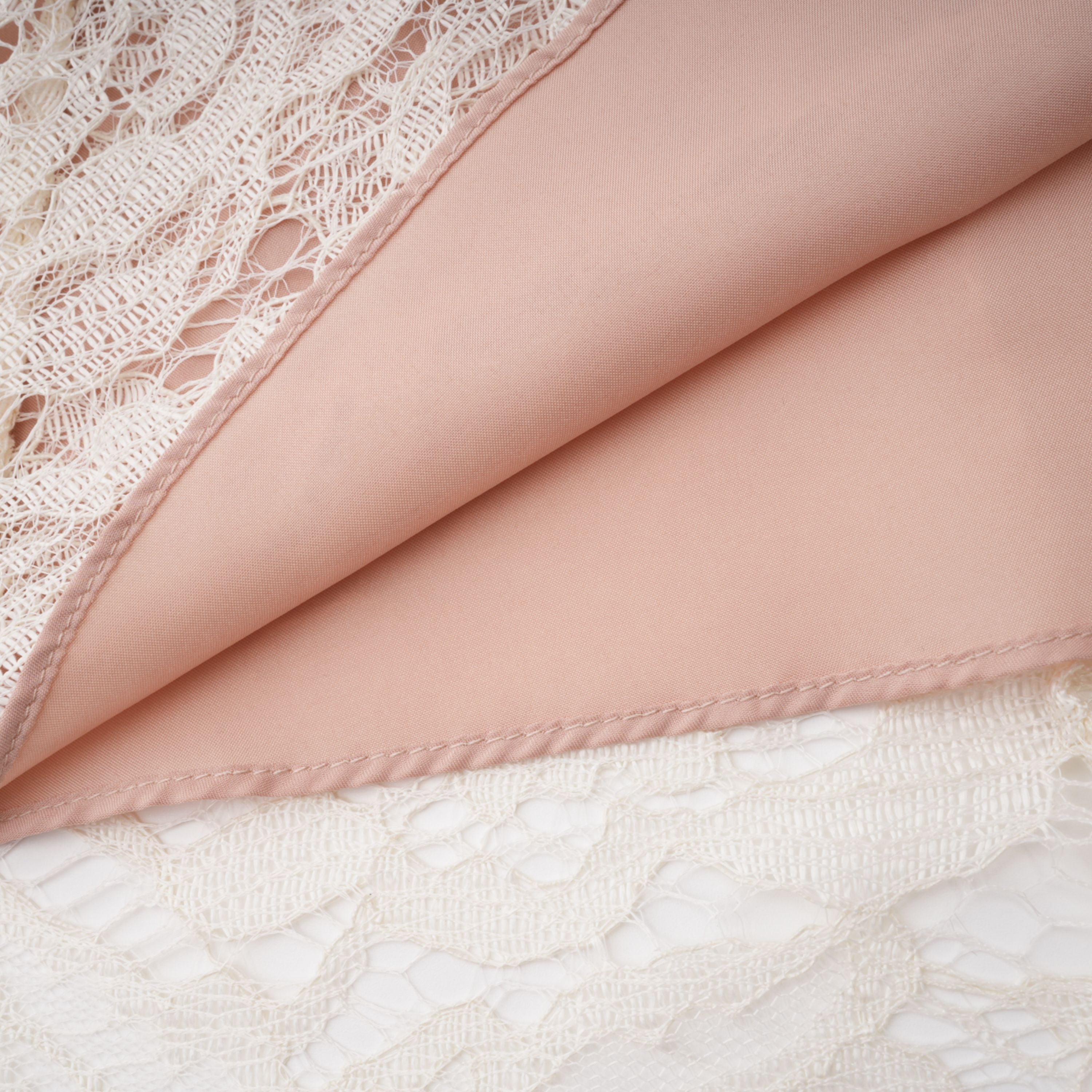 Alaia White Cape Design Floral Lace Midi Dress