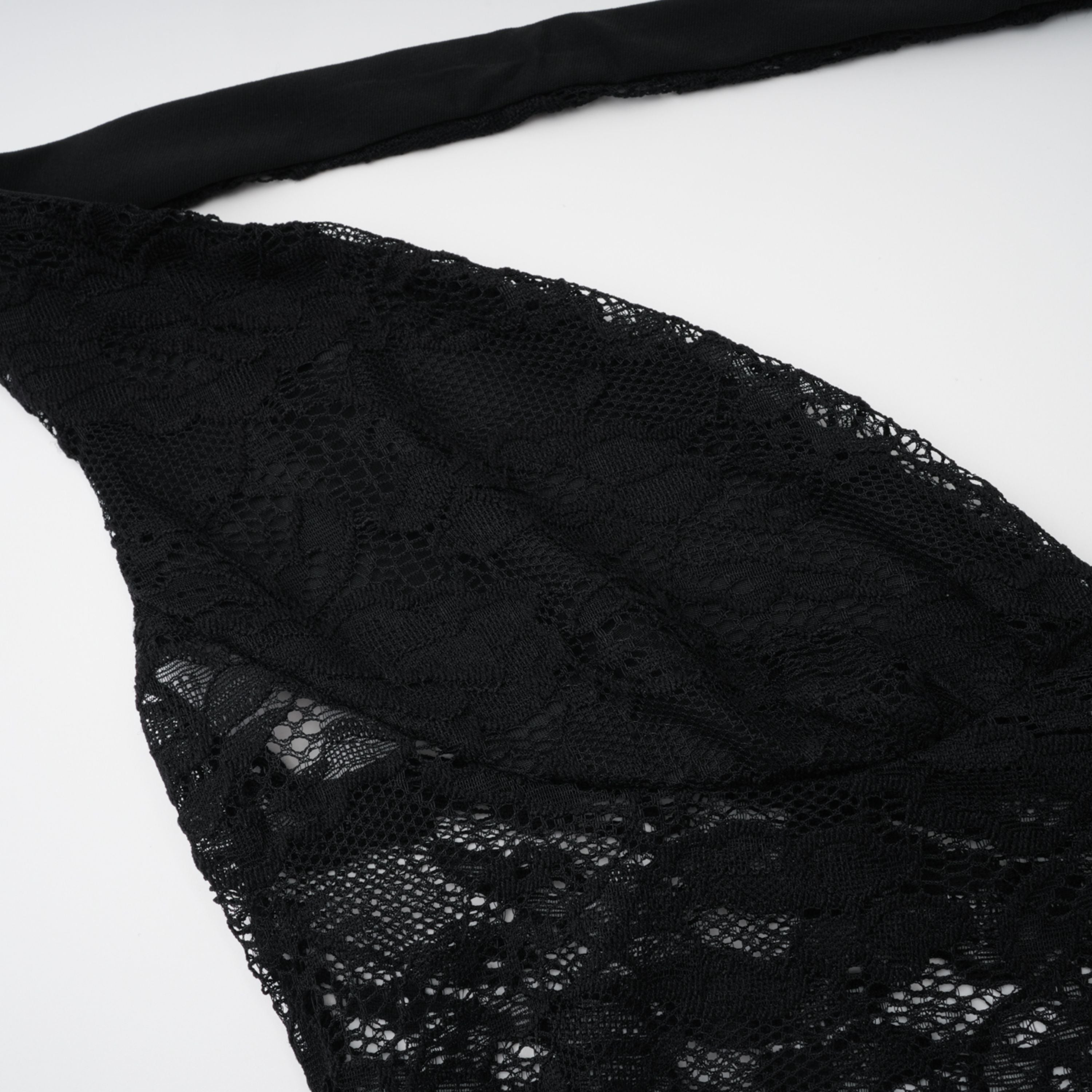 Frida Black Semi-Sheer Lace Bodysuit & Skirt Set
