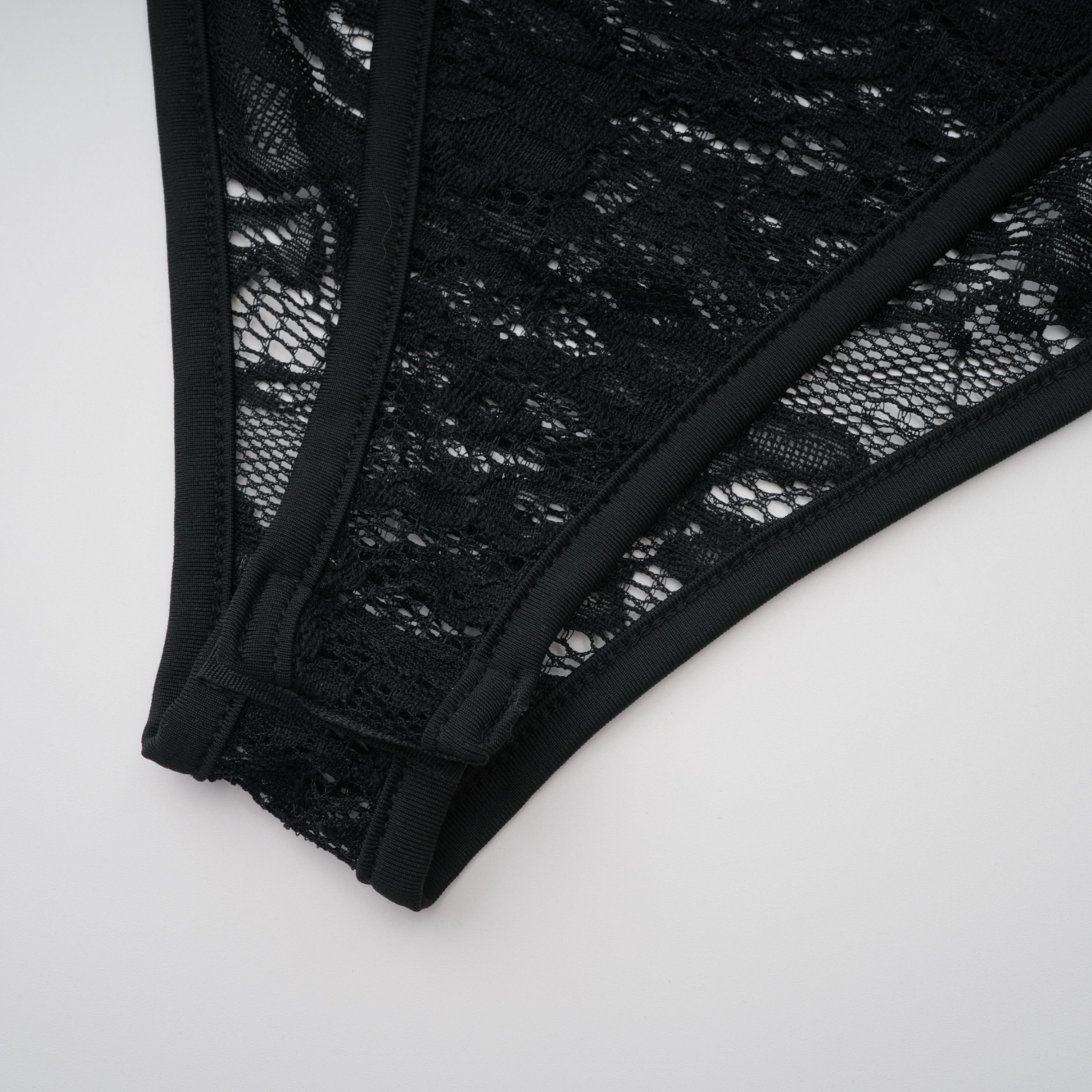 Frida Black Semi-Sheer Lace Bodysuit & Skirt Set