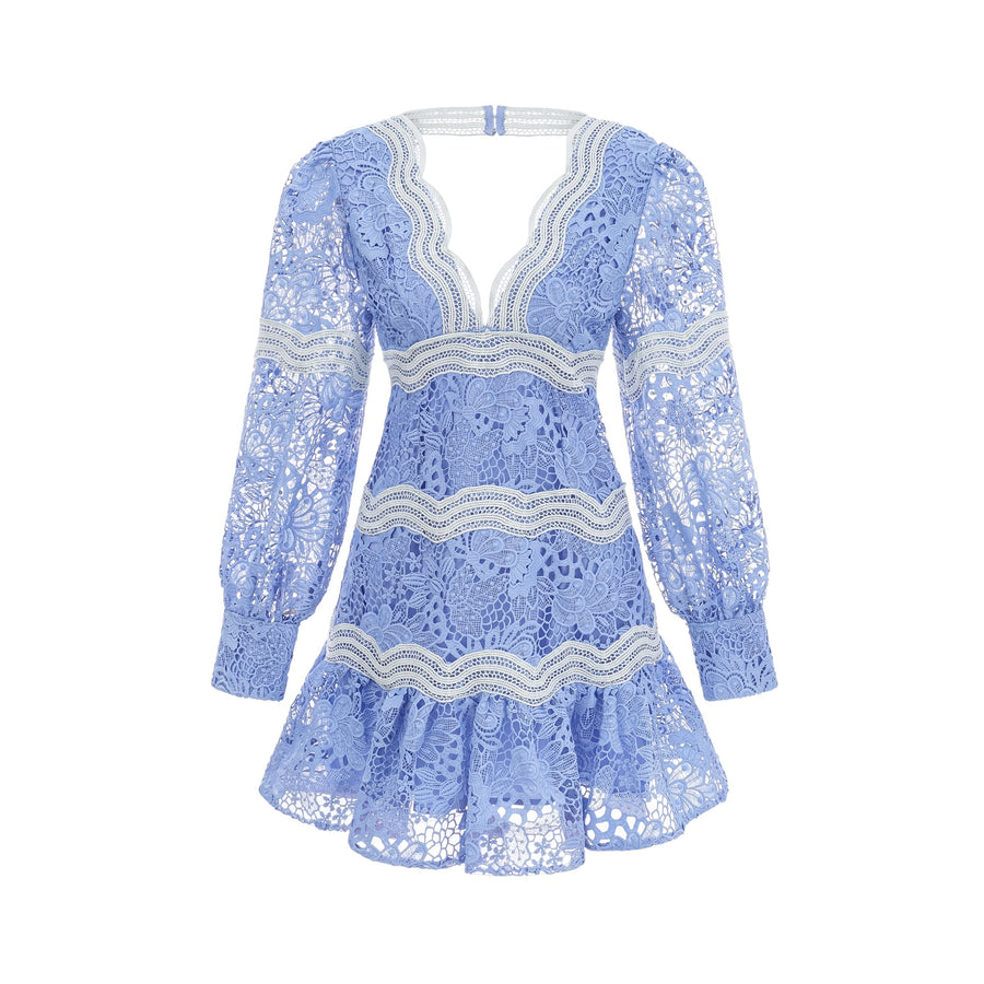 Gaëlle V-neck floral embroidered mini dress