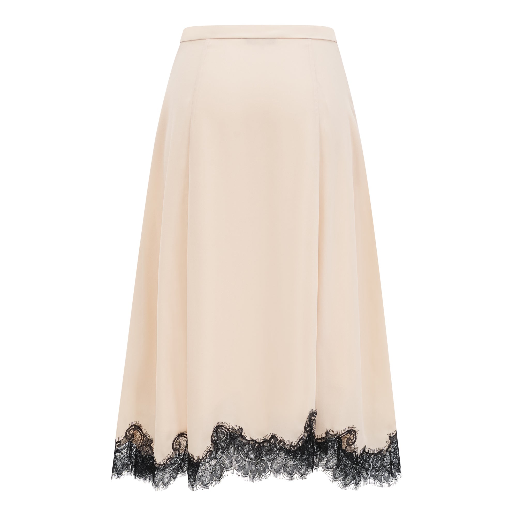 Zsófia Neutral Lace Panel Chiffon Top & Skirt Matching Set (Final Sale-US Only)