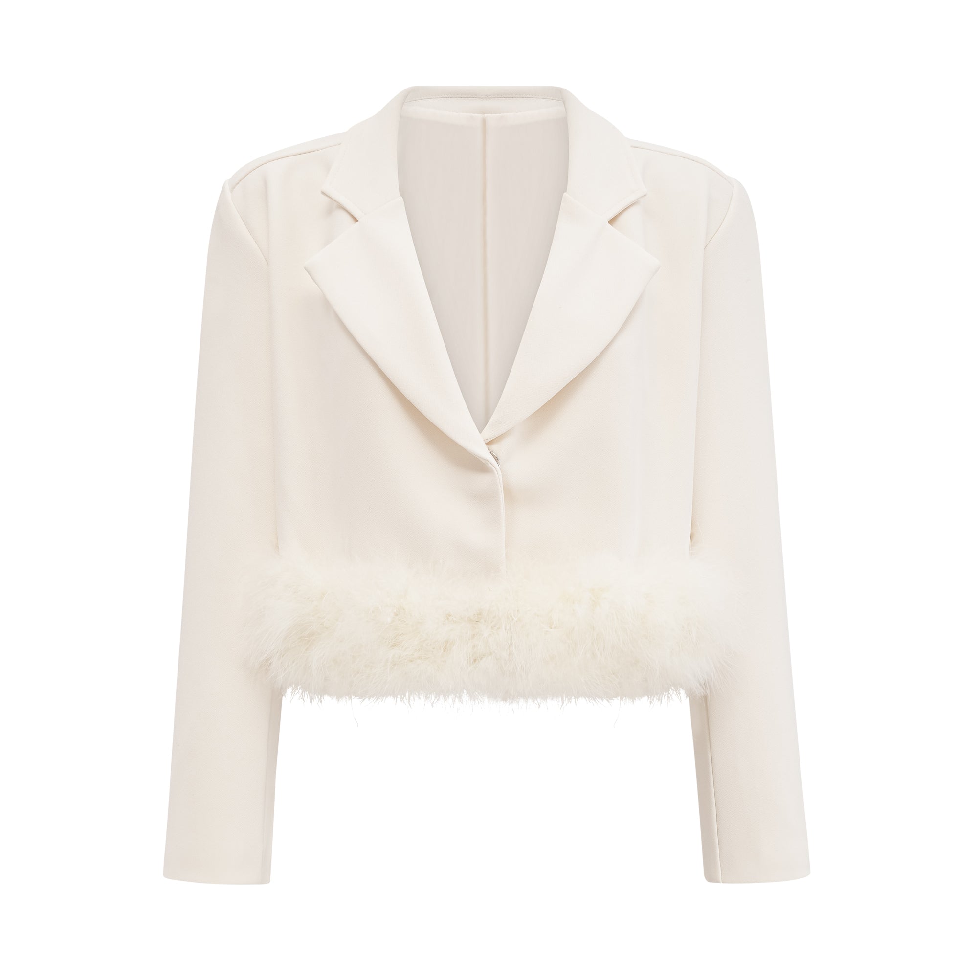 Valérie feather-hem blazer & skirt matching set (Final Sale-US Only)