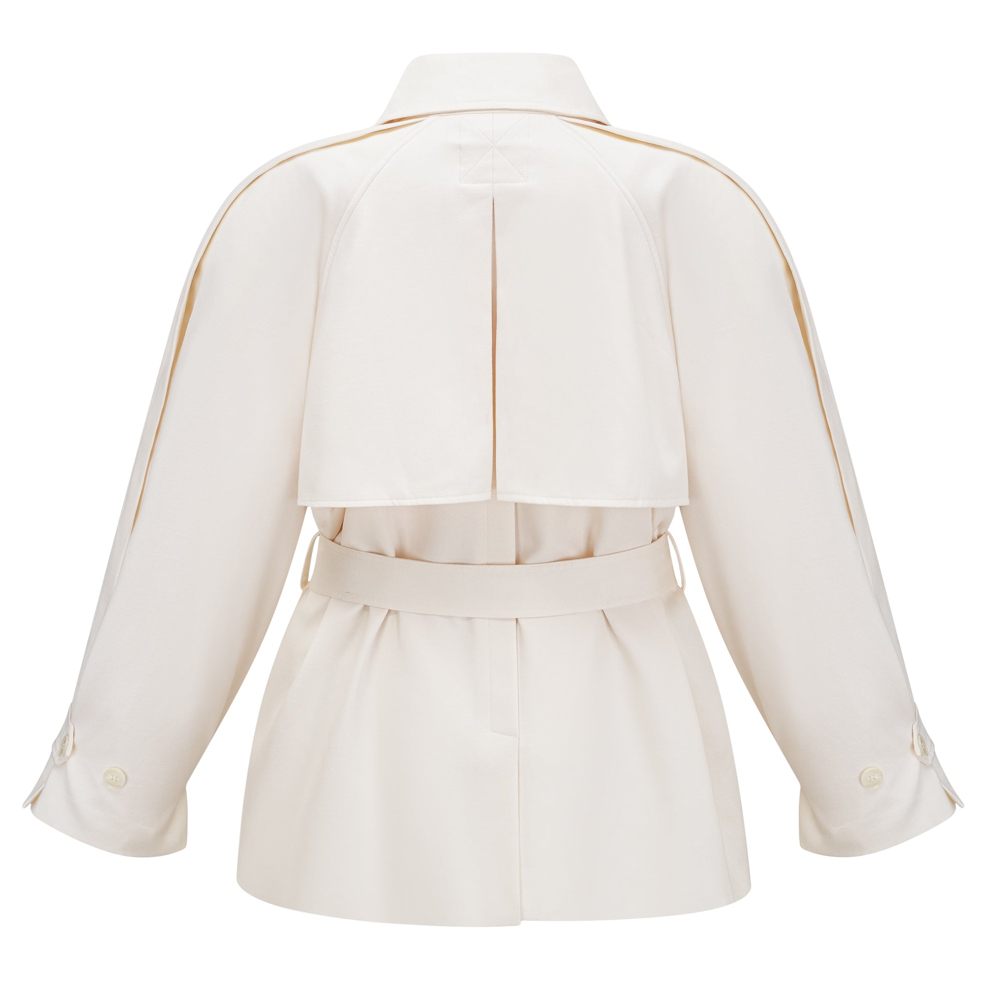 Ambre Cream White Belted Trench Coat (Final Sale-US Only)