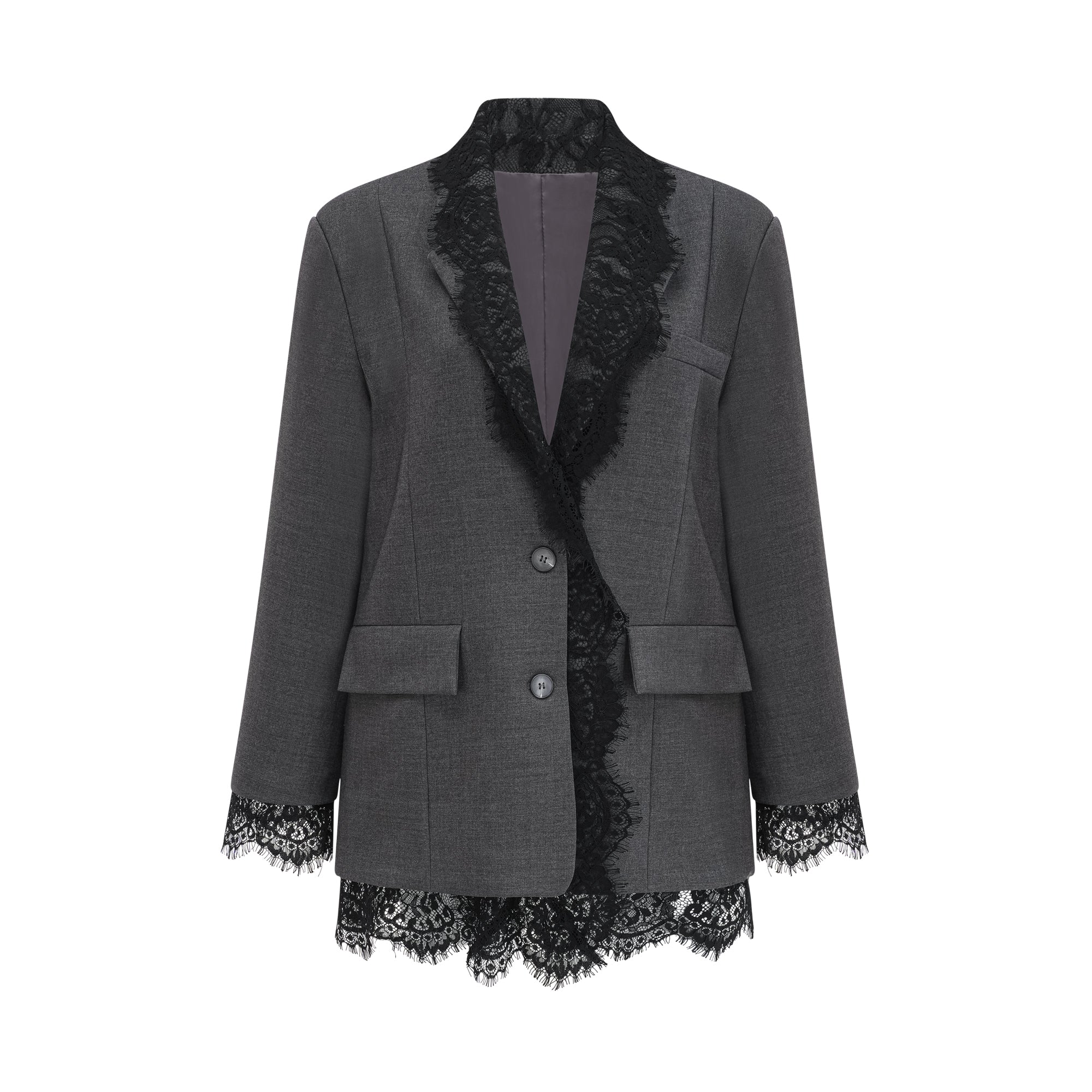Dianthe grey lace-panel blazer (Final Sale-US Only)