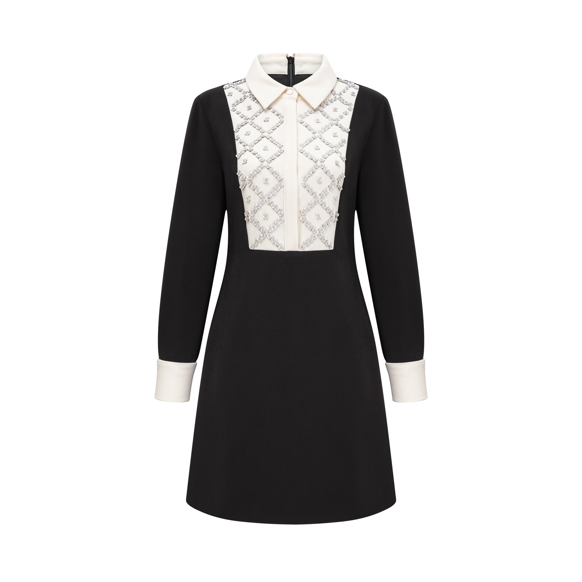 Esmée contrast-color embellished mini dress