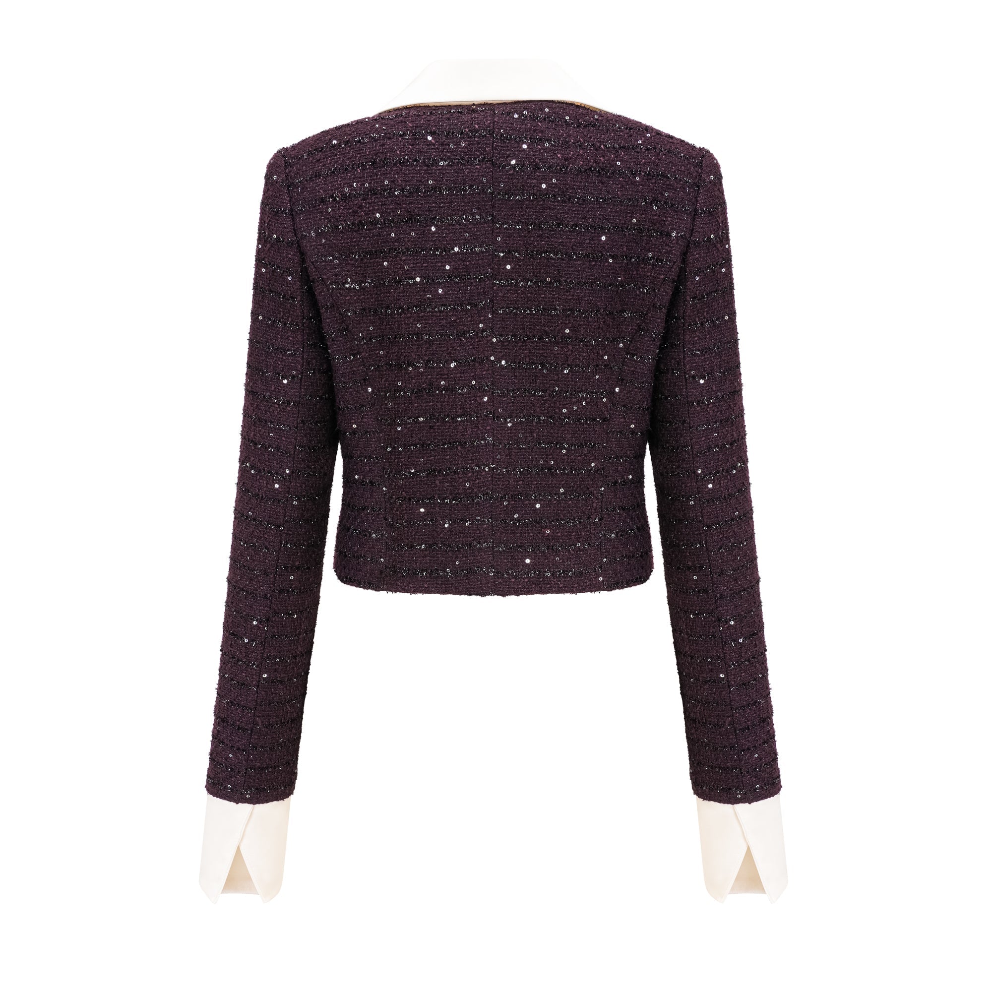 Brigitte purple sequined tweed jacket & skirt matching set (Final Sale)