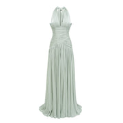 Uranie Mint Green Gathered Maxi Dress