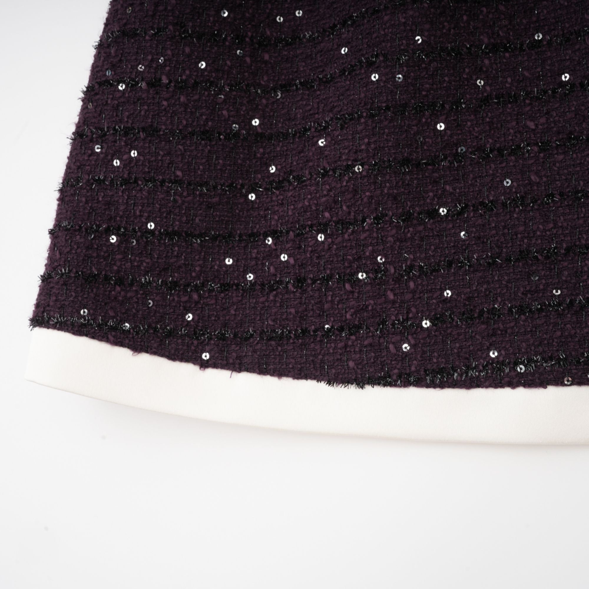 Brigitte purple sequined tweed jacket & skirt matching set (Final Sale)