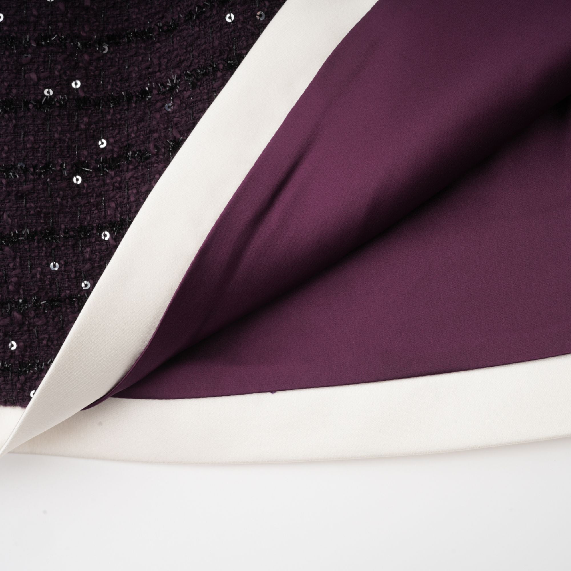 Brigitte purple sequined tweed jacket & skirt matching set (Final Sale)