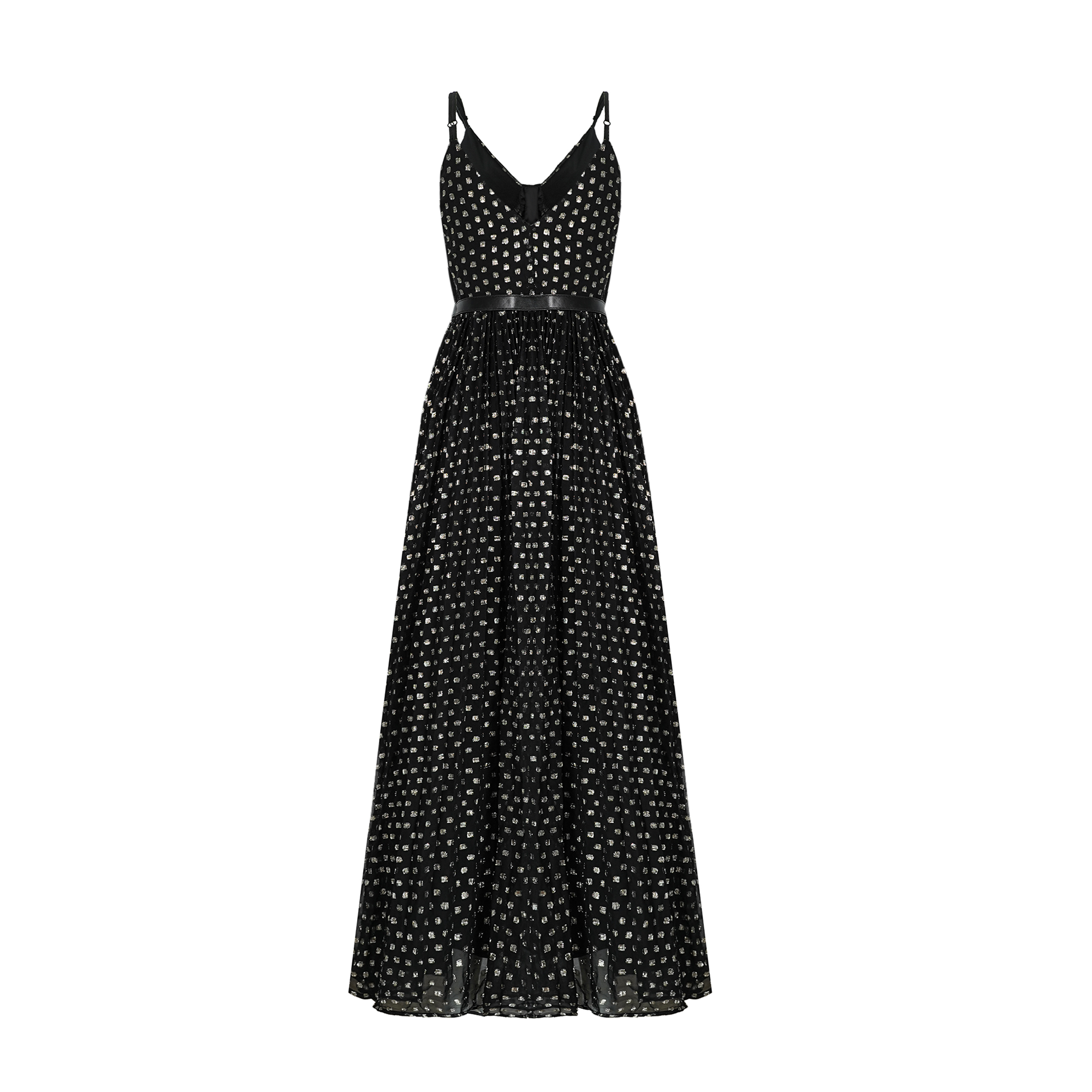 Aloïse Black Polka Dot Pleated Midi Dress (Final Sale-US Only)