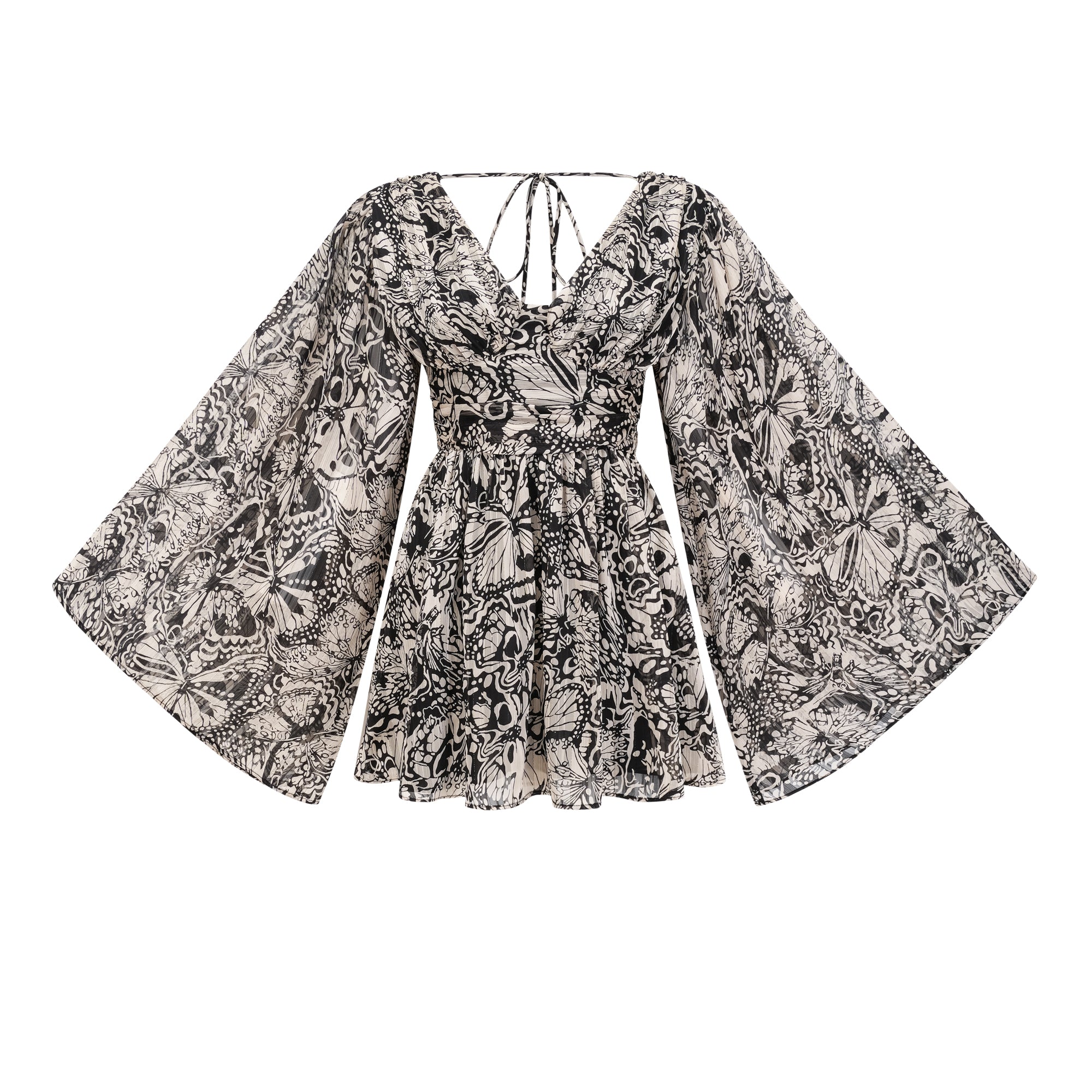 Perrine pattern-print V-neck mini dress (Final Sale)