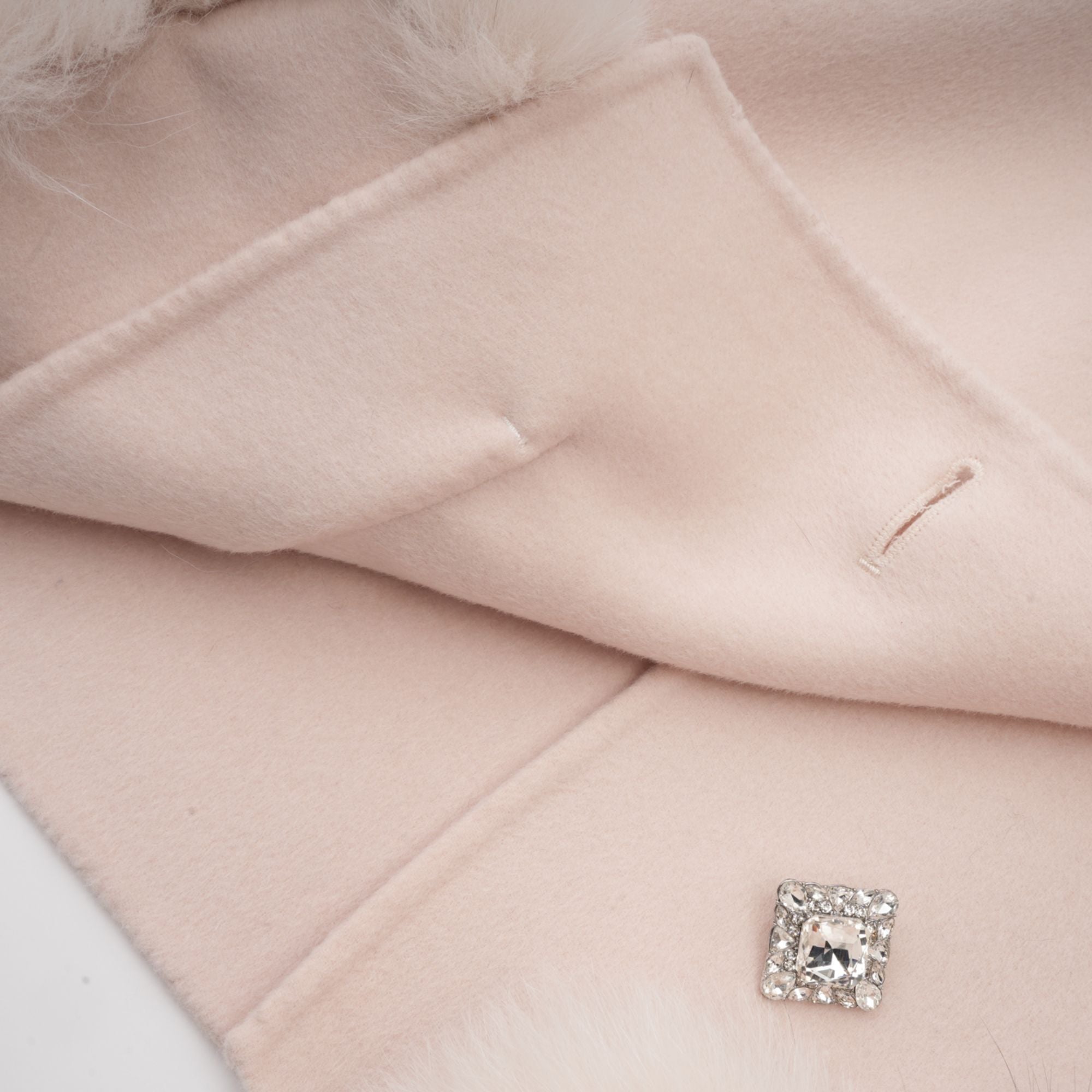 Vienne pink diagonal-placket short coat (Final Sale)