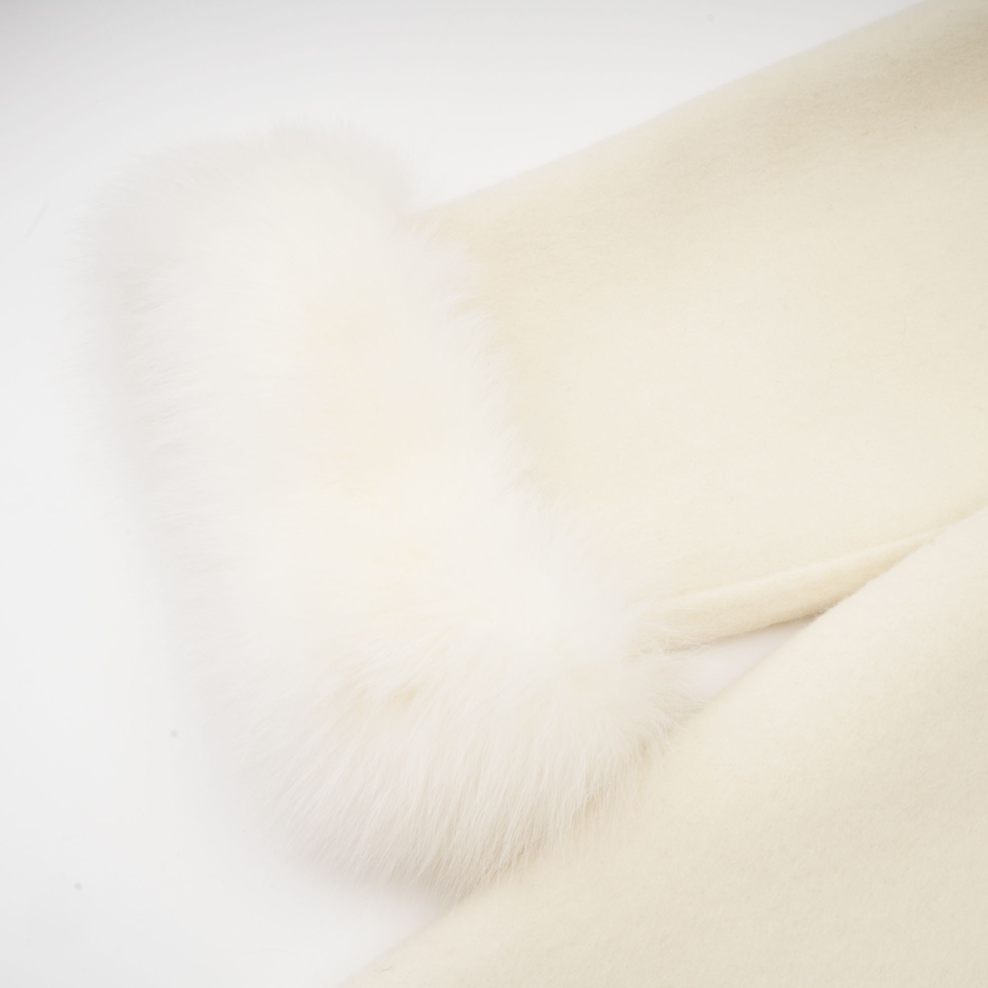 Colette white wool fur bowknot coat (Final Sale)