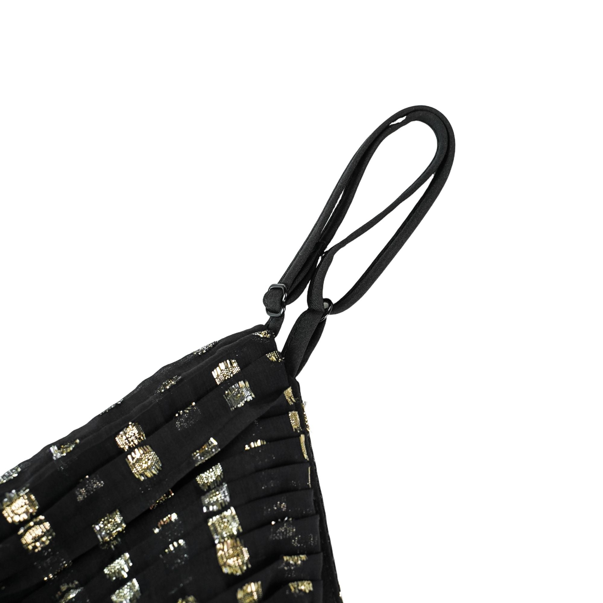 Aloïse Black Polka Dot Pleated Midi Dress (Final Sale)