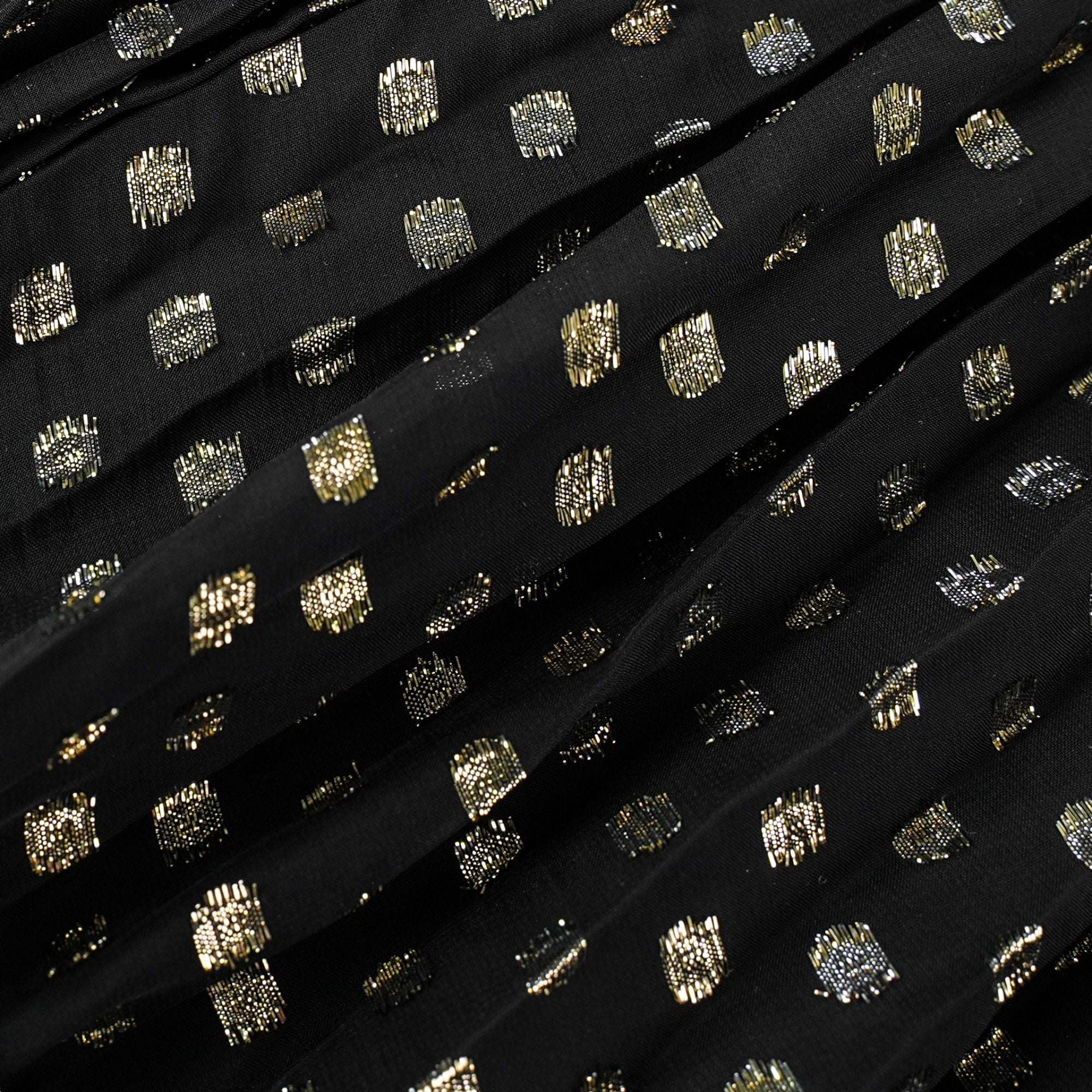 Aloïse Black Polka Dot Pleated Midi Dress (Final Sale-US Only)