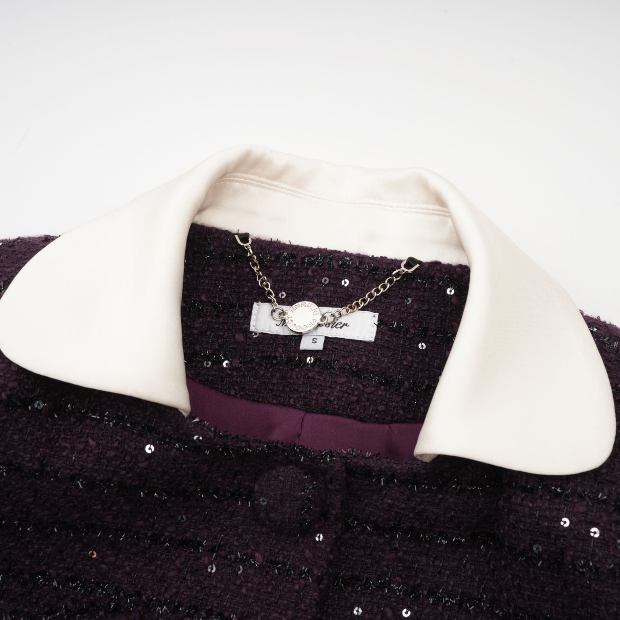 Brigitte purple sequined tweed jacket & skirt matching set (Final Sale)