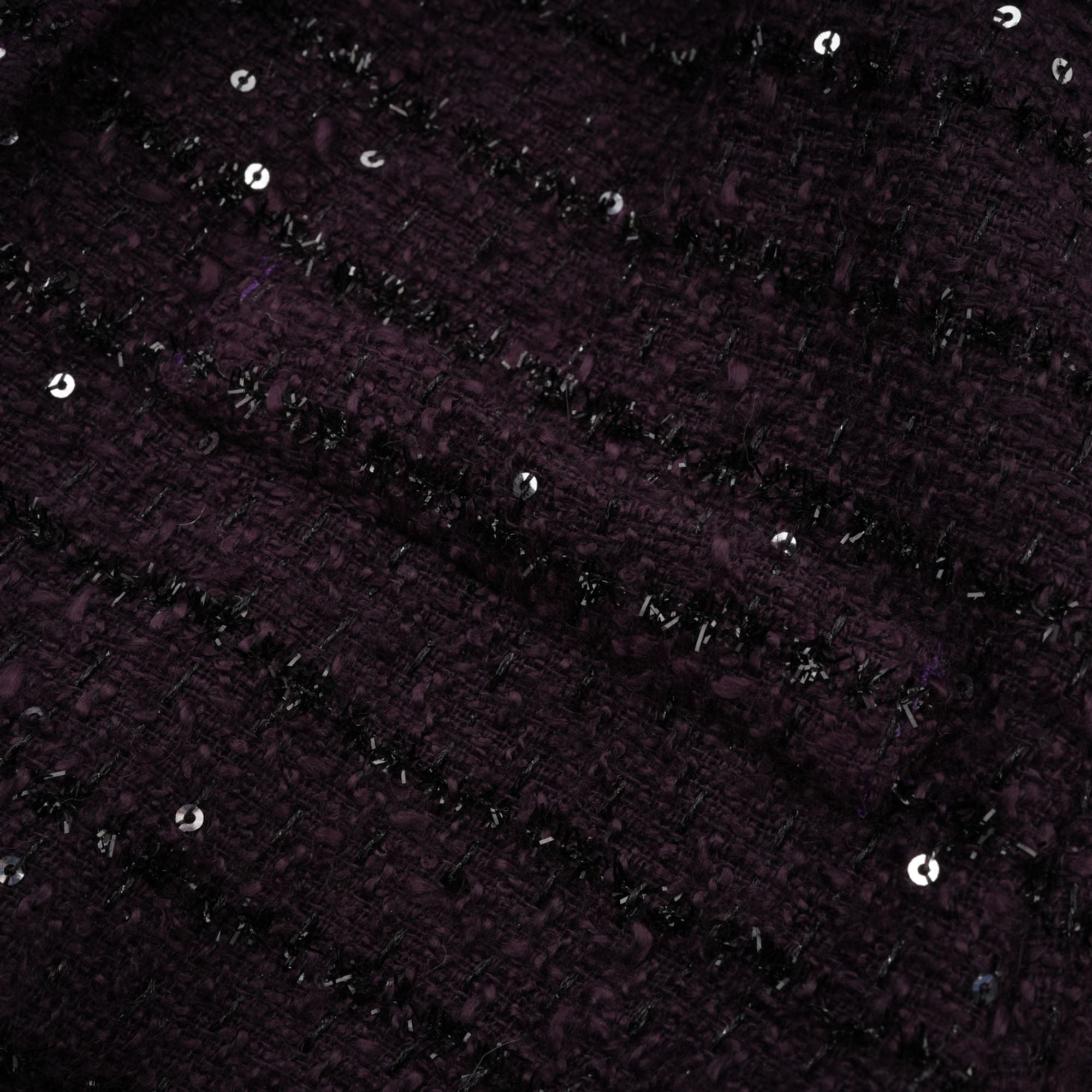 Brigitte purple sequined tweed jacket & skirt matching set (Final Sale)