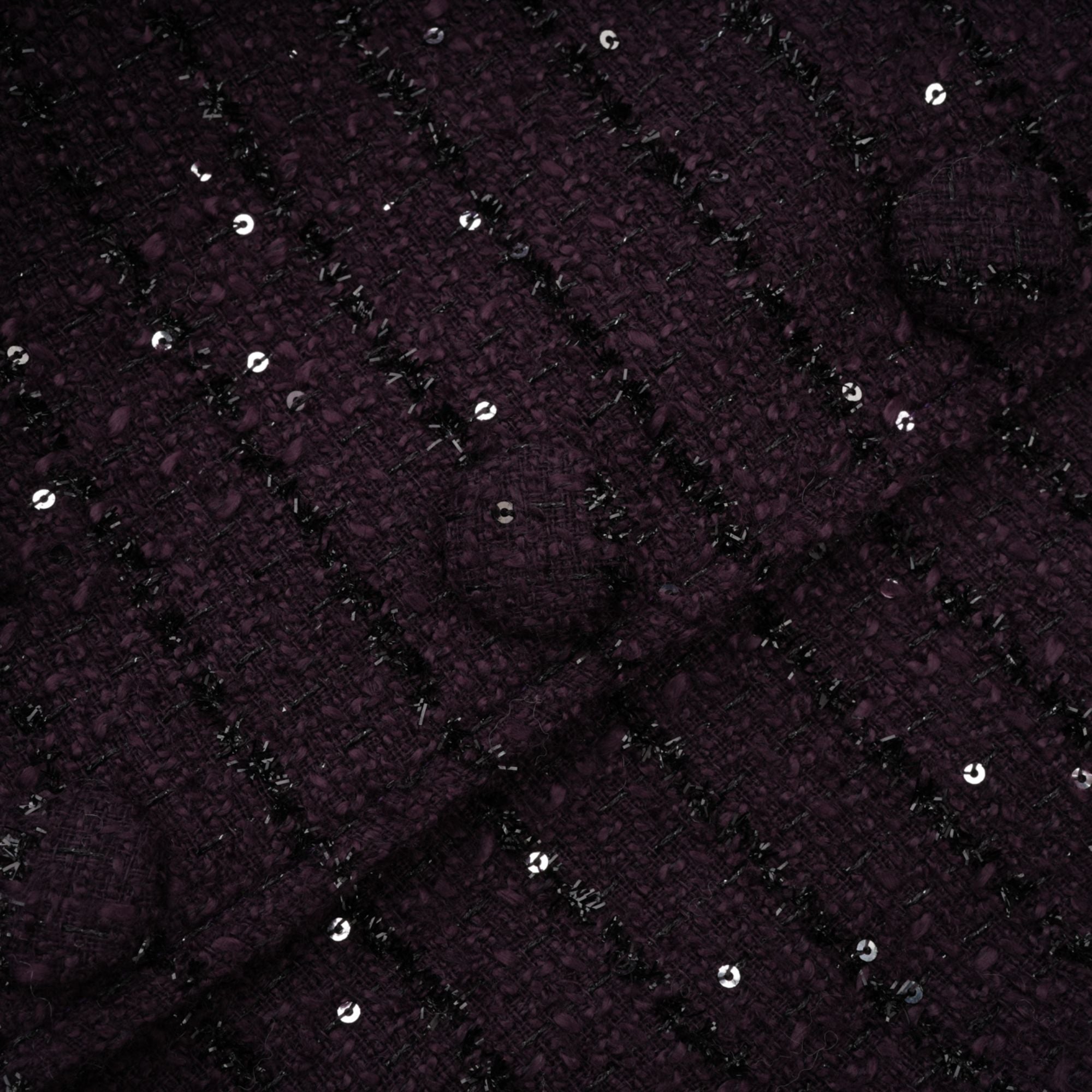 Brigitte purple sequined tweed jacket & skirt matching set (Final Sale)