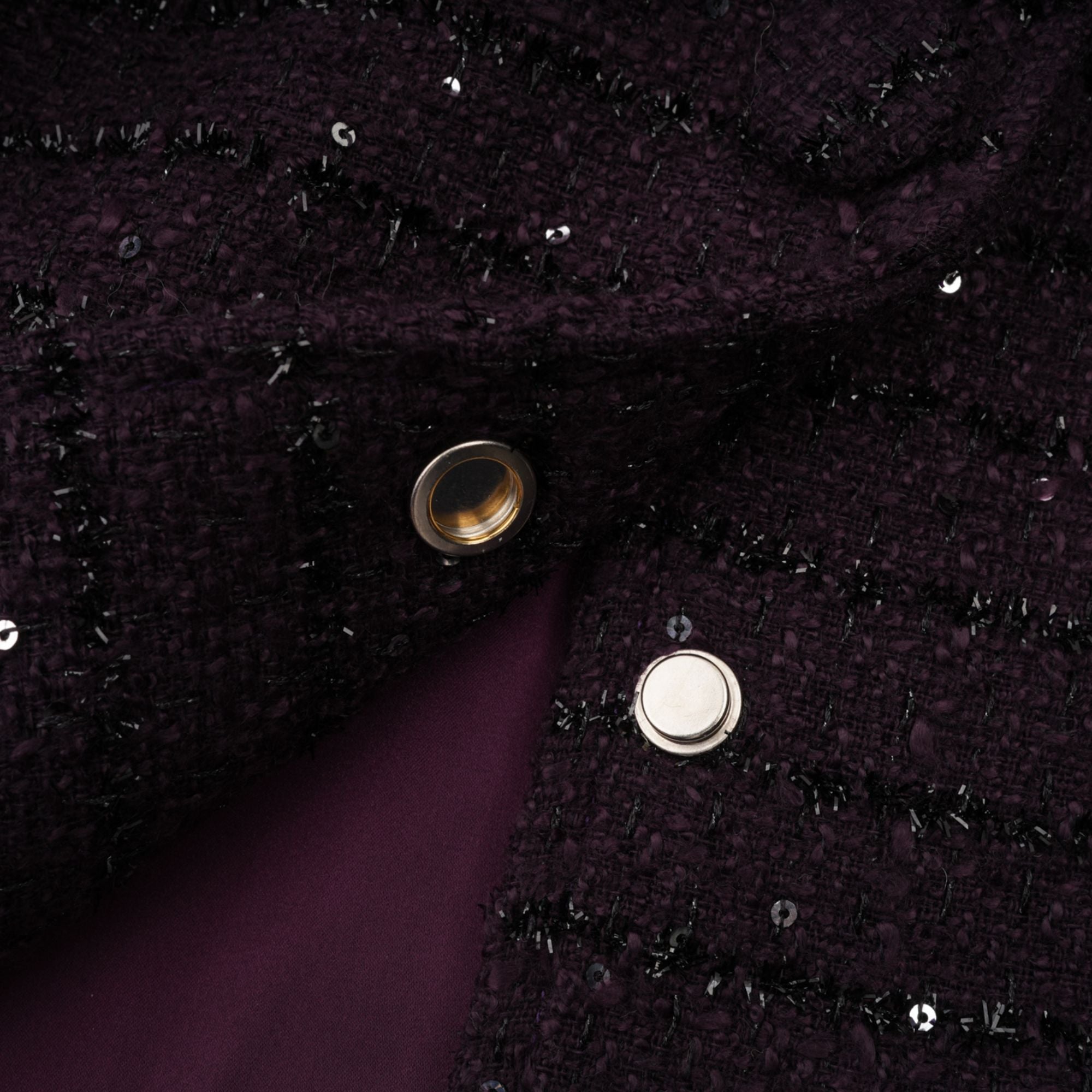 Brigitte purple sequined tweed jacket & skirt matching set (Final Sale)