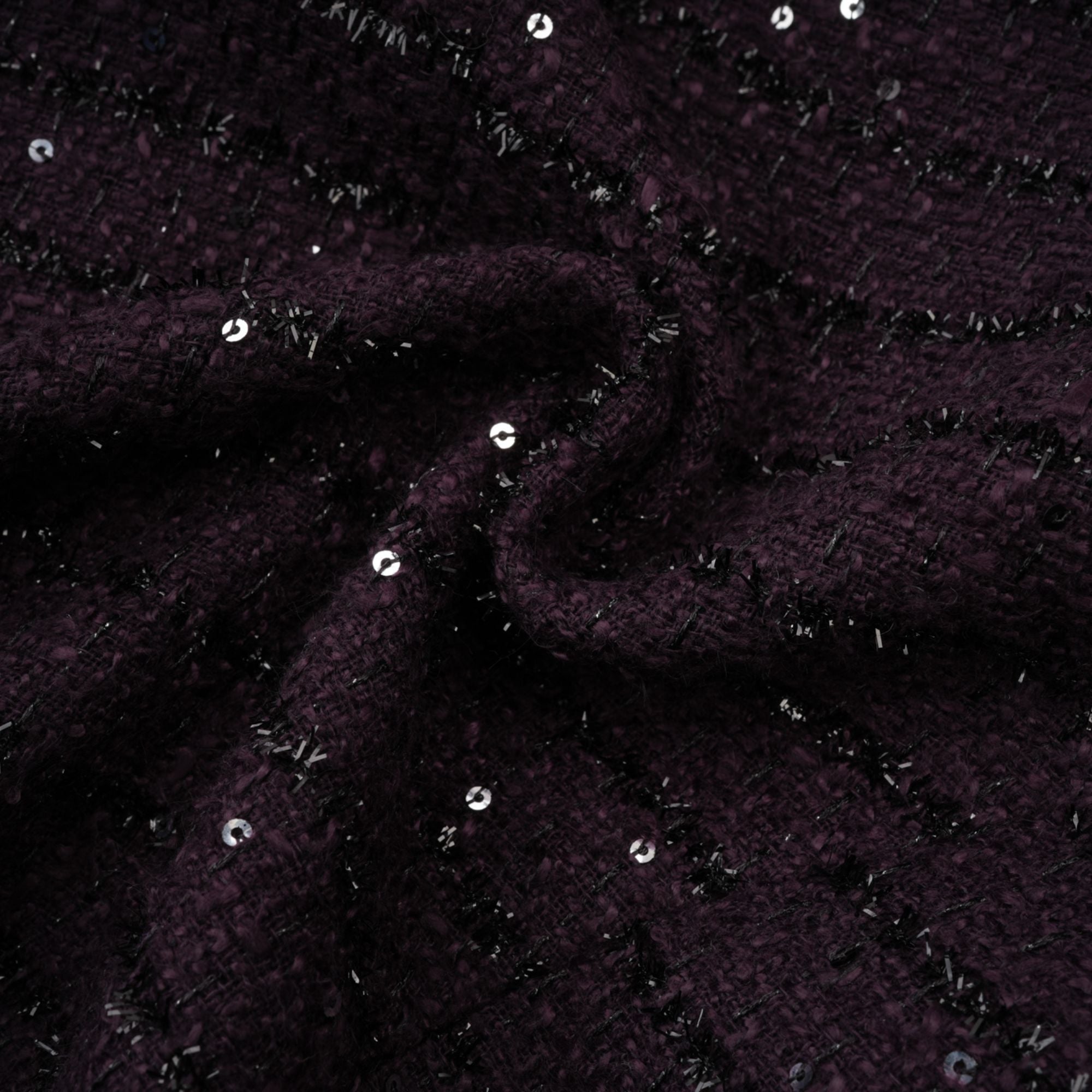 Brigitte purple sequined tweed jacket & skirt matching set (Final Sale)