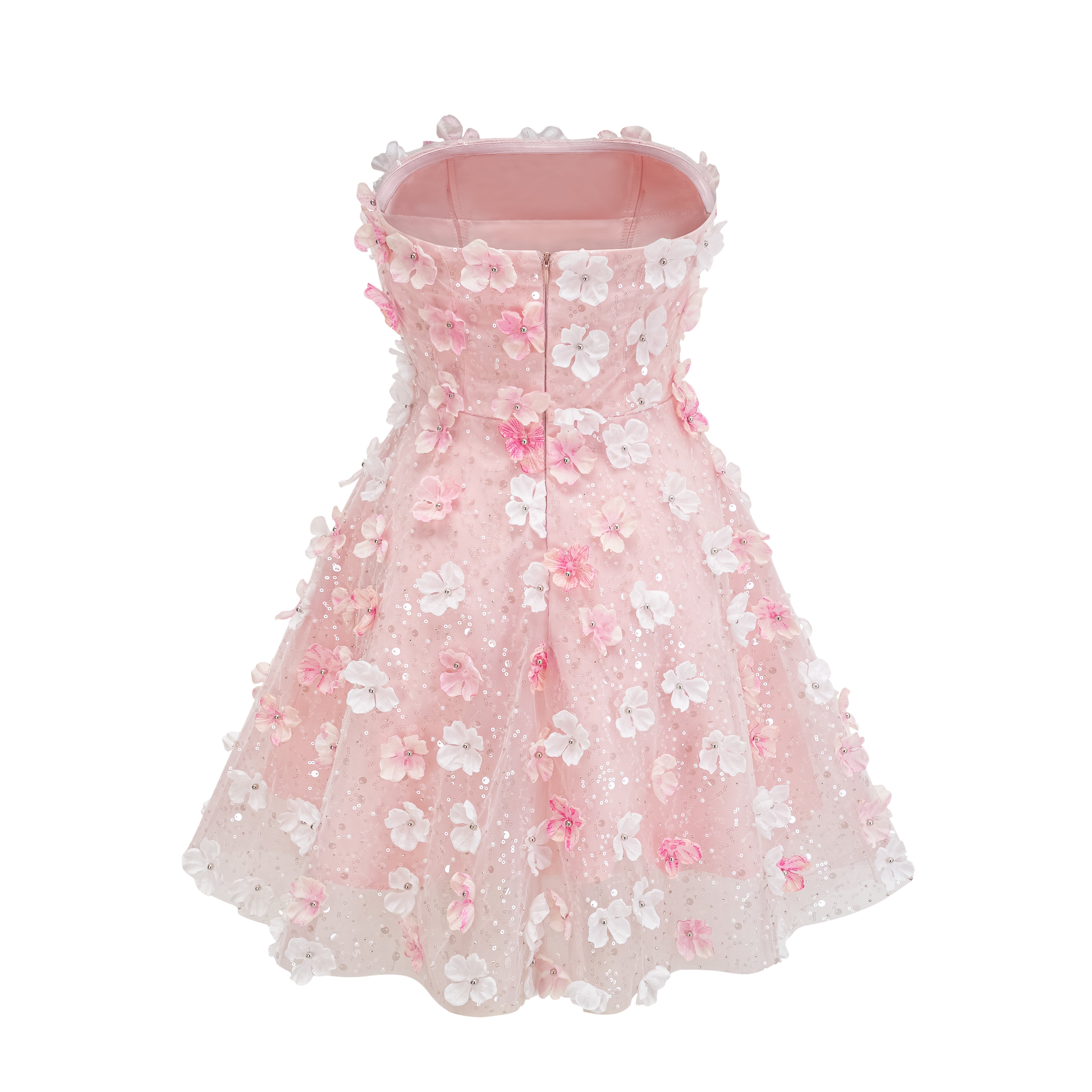 Lilou 3d-petal puffy mini dress