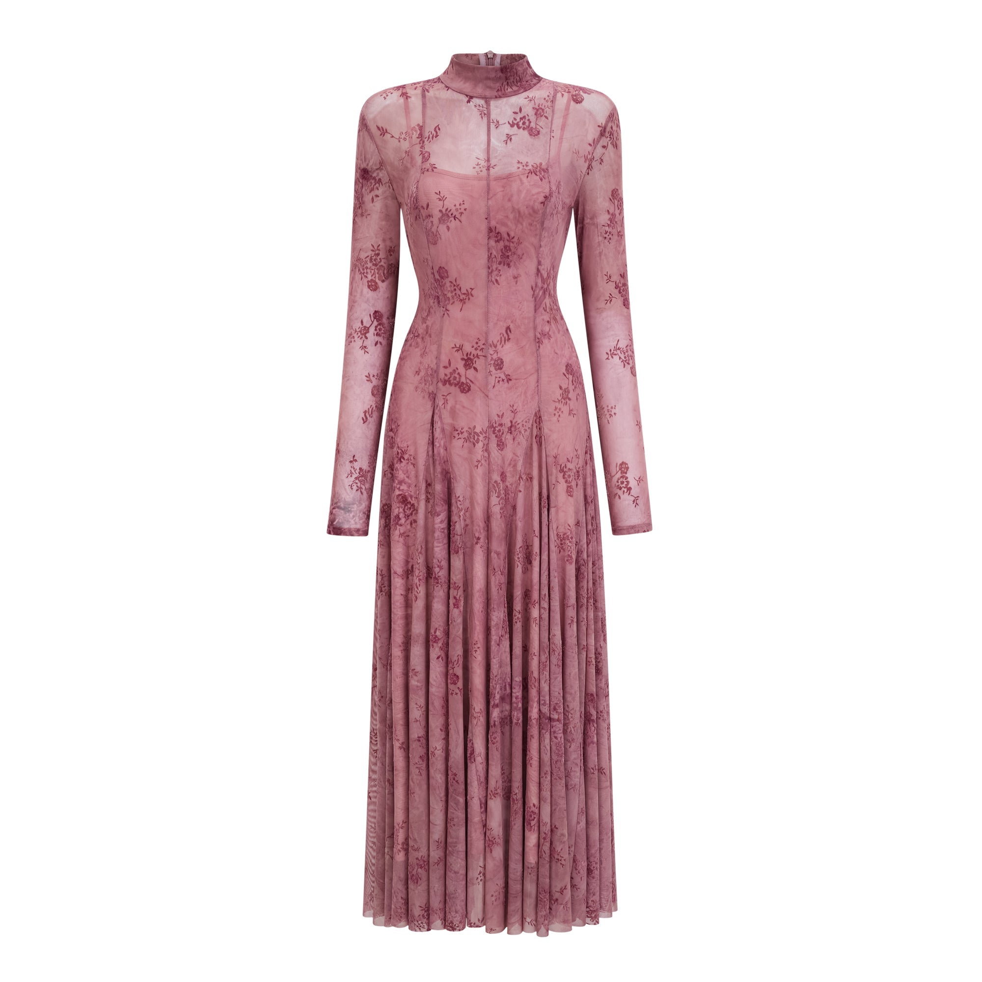 Ariadne Pink Flocked Tulle Maxi Dress (Final Sale-US Only)