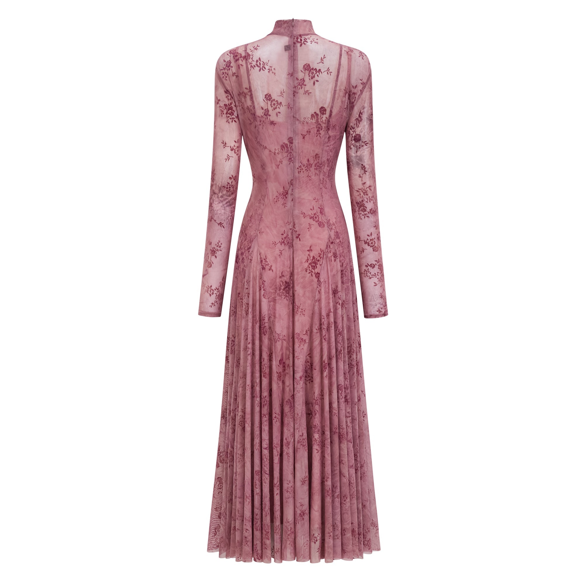 Ariadne Pink Flocked Tulle Maxi Dress (Final Sale-US Only)