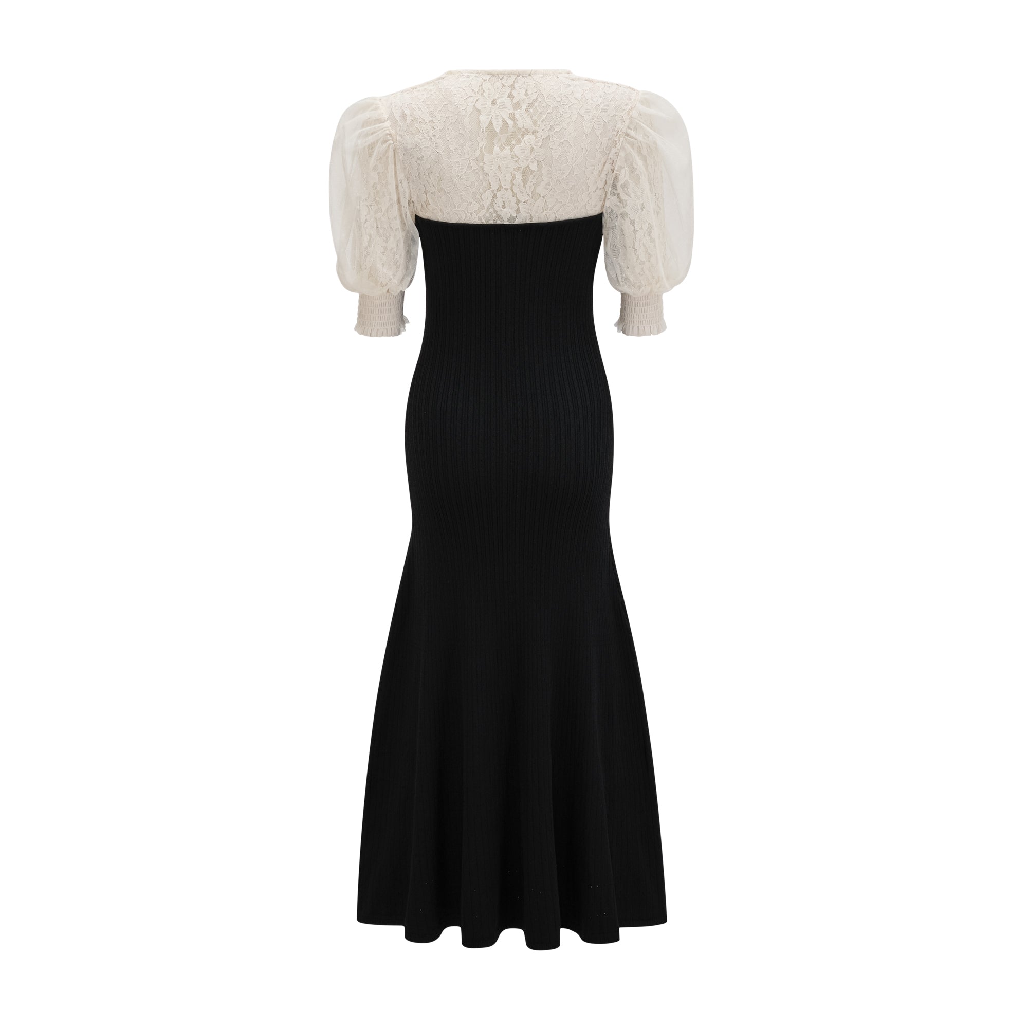 Noa lace-trimmed knit midi dress