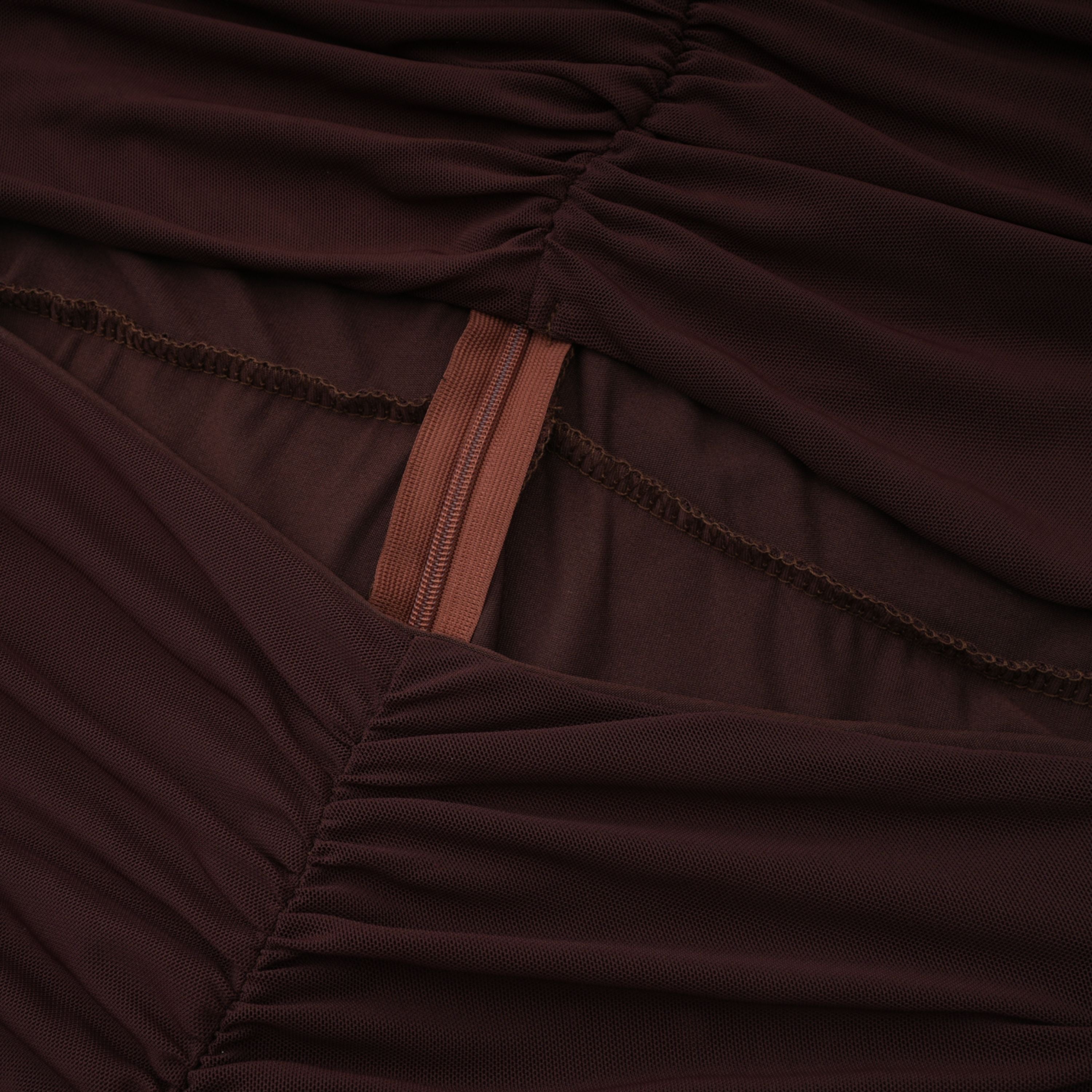 Bruna Cut-Out Ruched Mesh Maxi Dress (Final Sale)