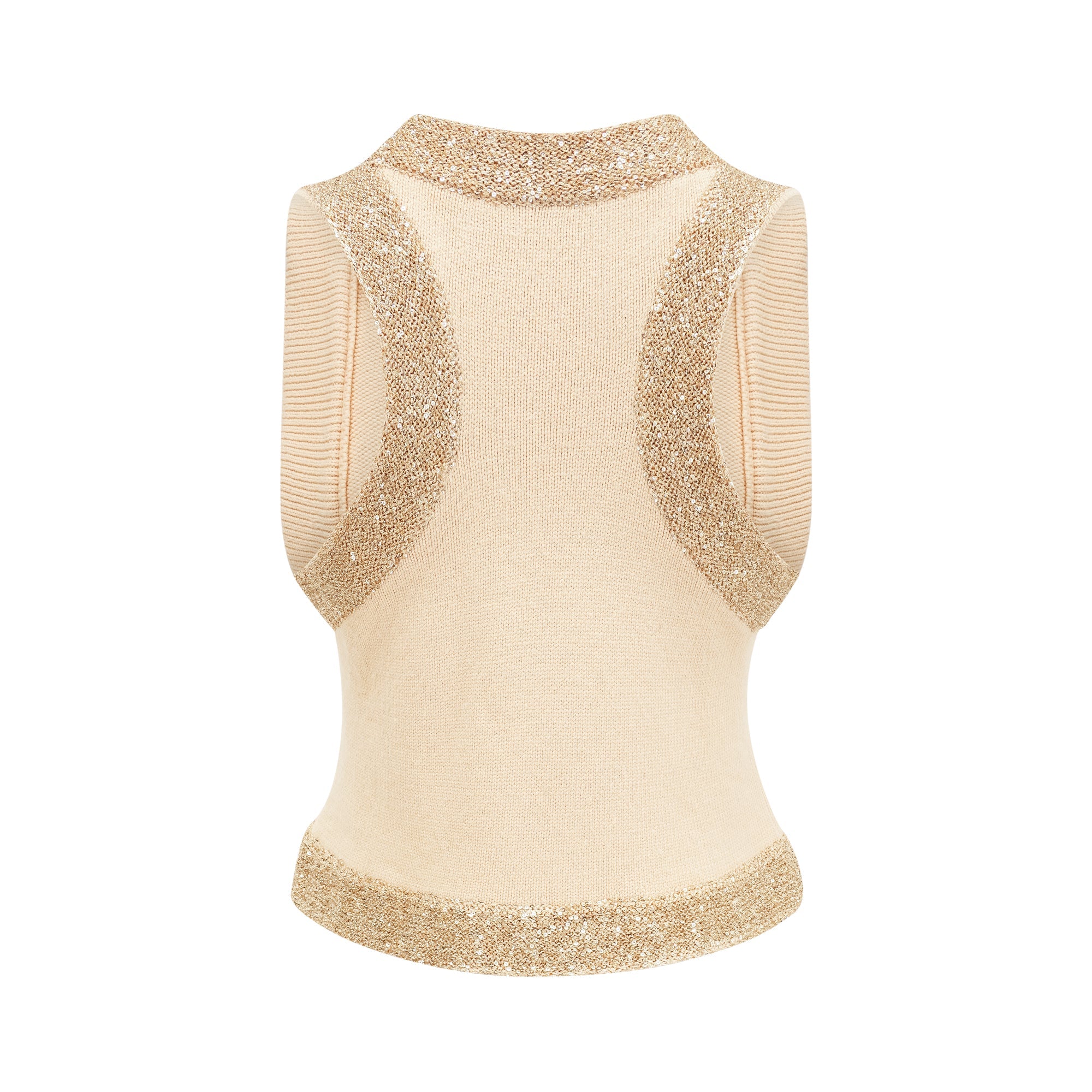 Cyrielle wool sequined embellished vest top - Beige white